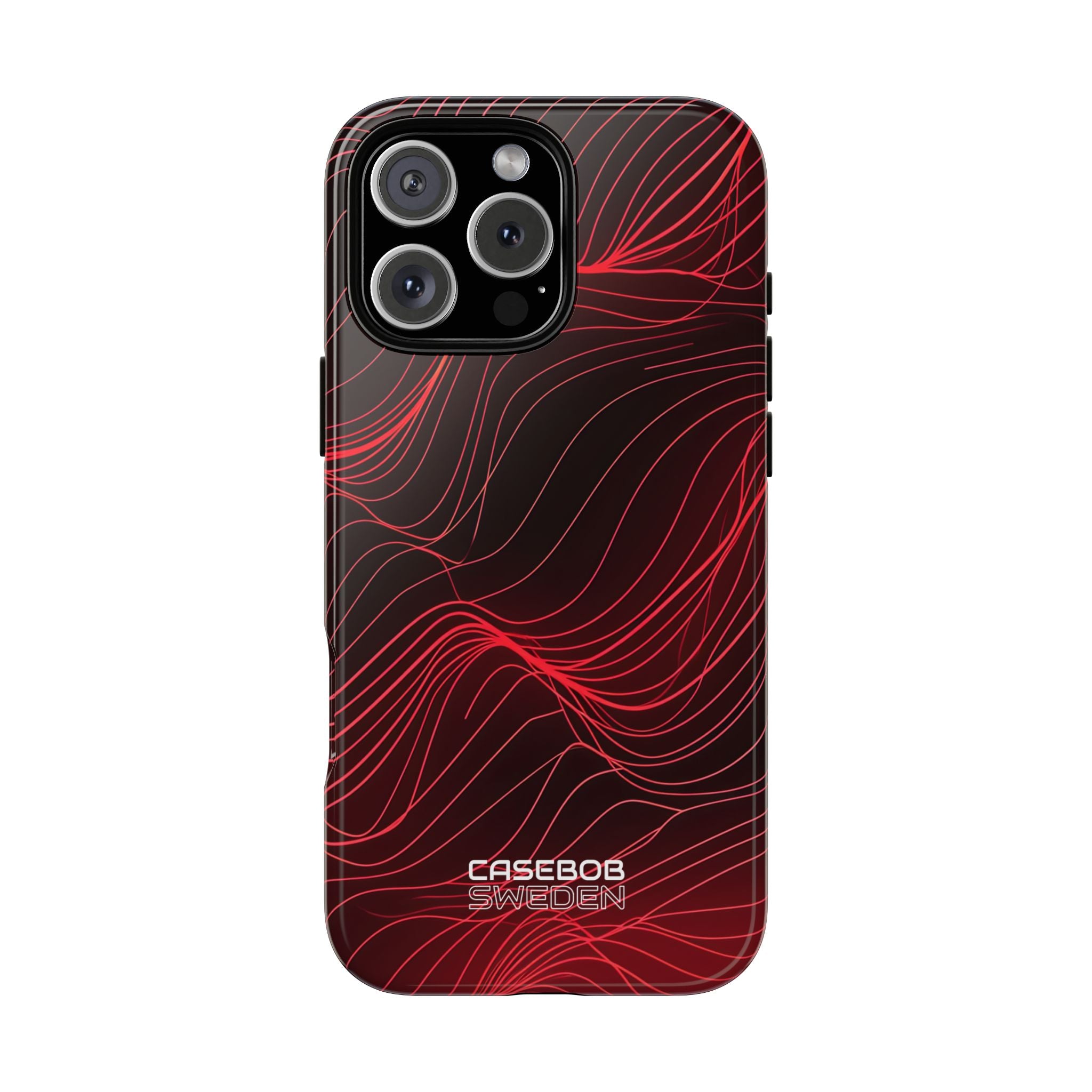 Crimson Waveform Flow iPhone 16 - Tough