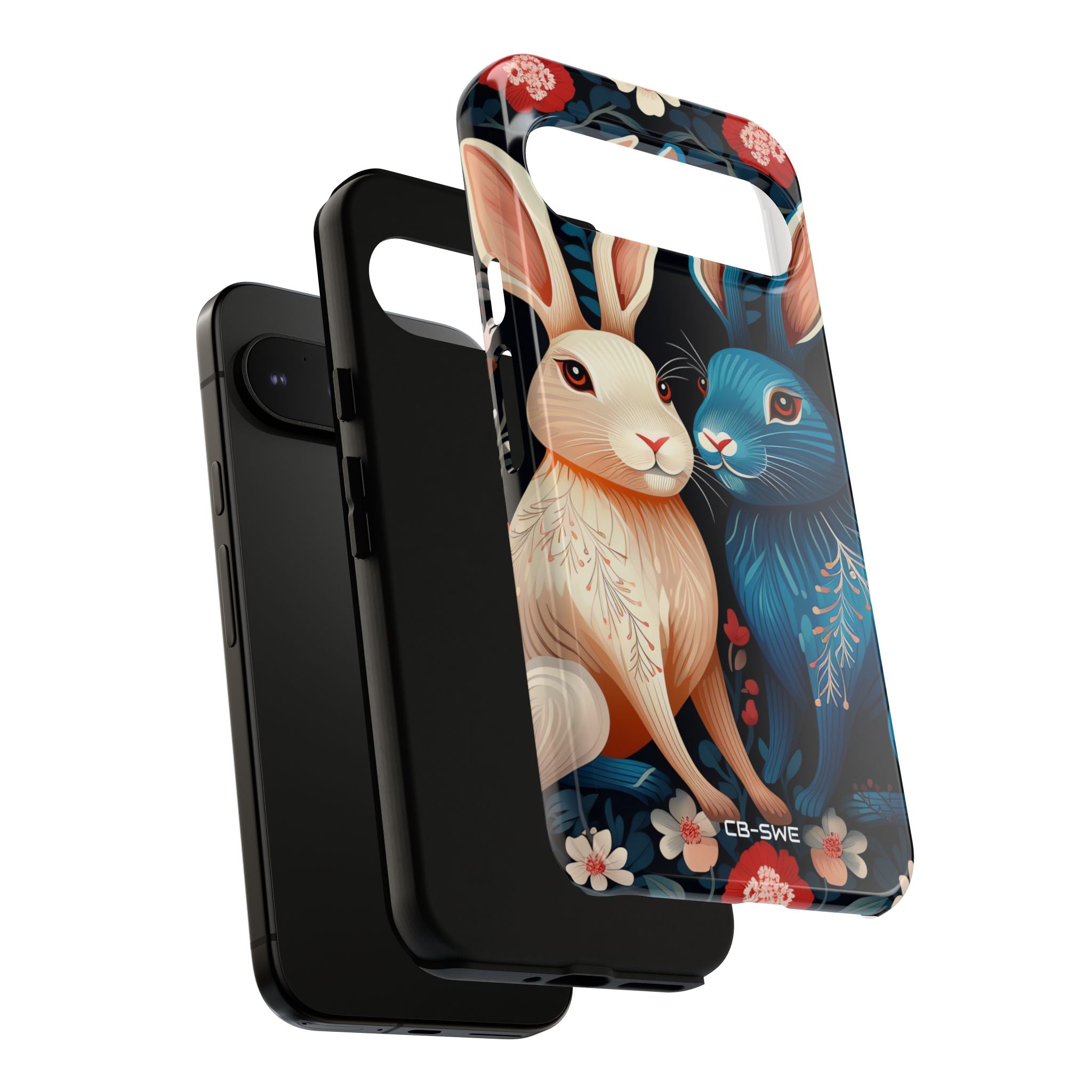 Rabbits Embrace Blossoms - Google Pixel Case