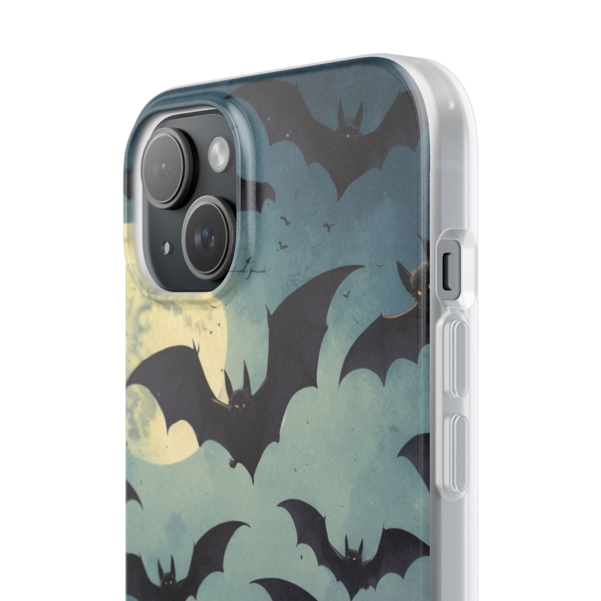 Glowing Bat Swarm iPhone 15 Plus Case - Soft
