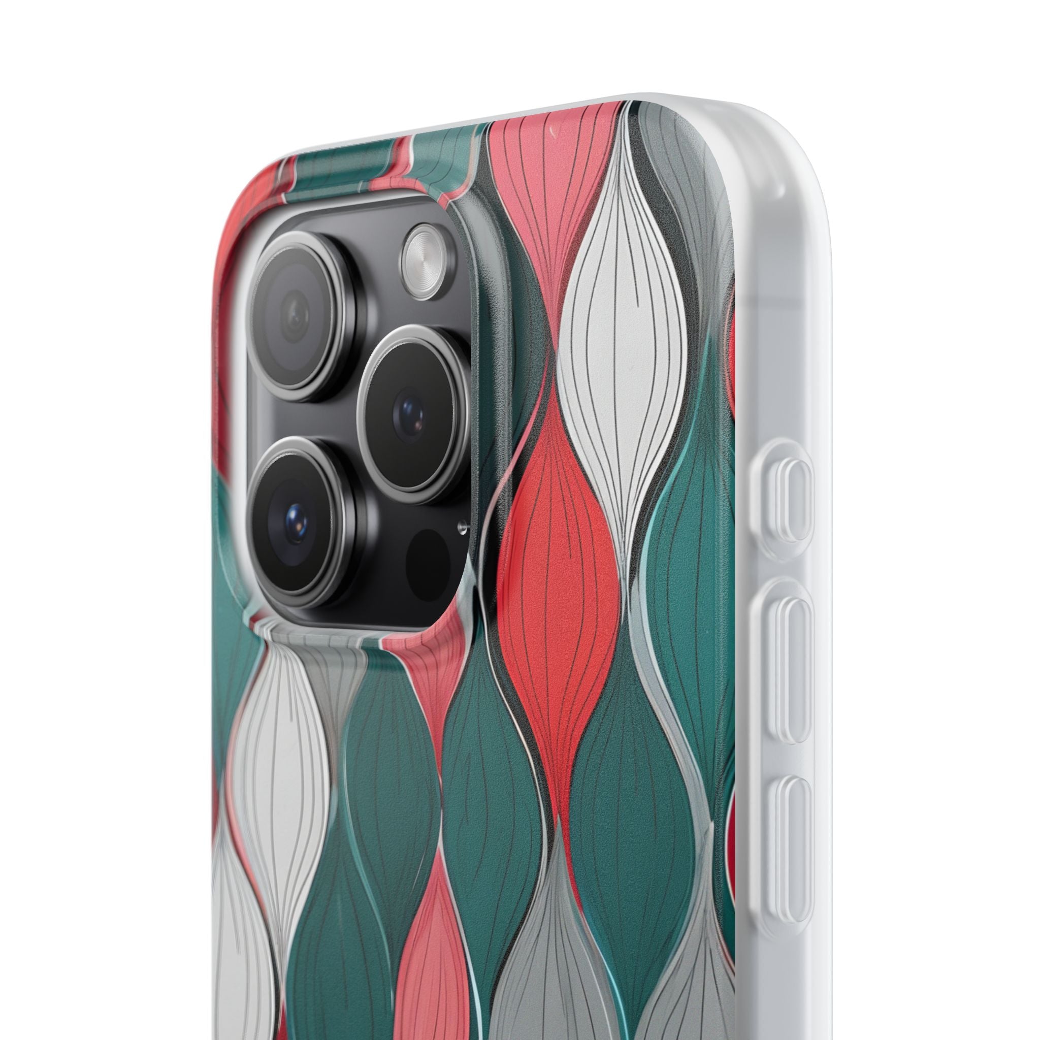 Leaf Cascade Teal iPhone 15 Pro Case - Soft