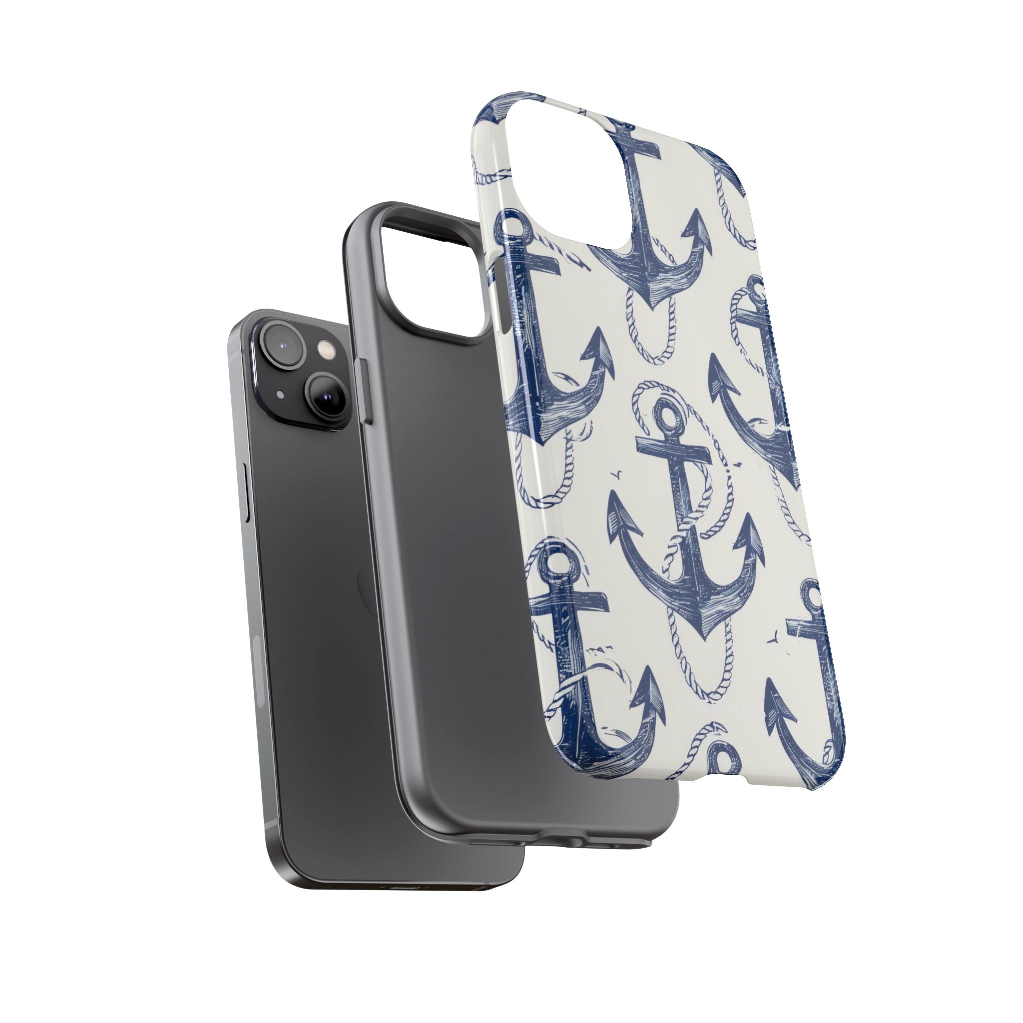 Navy Anchor Loop iPhone 14 Plus Case - Tough