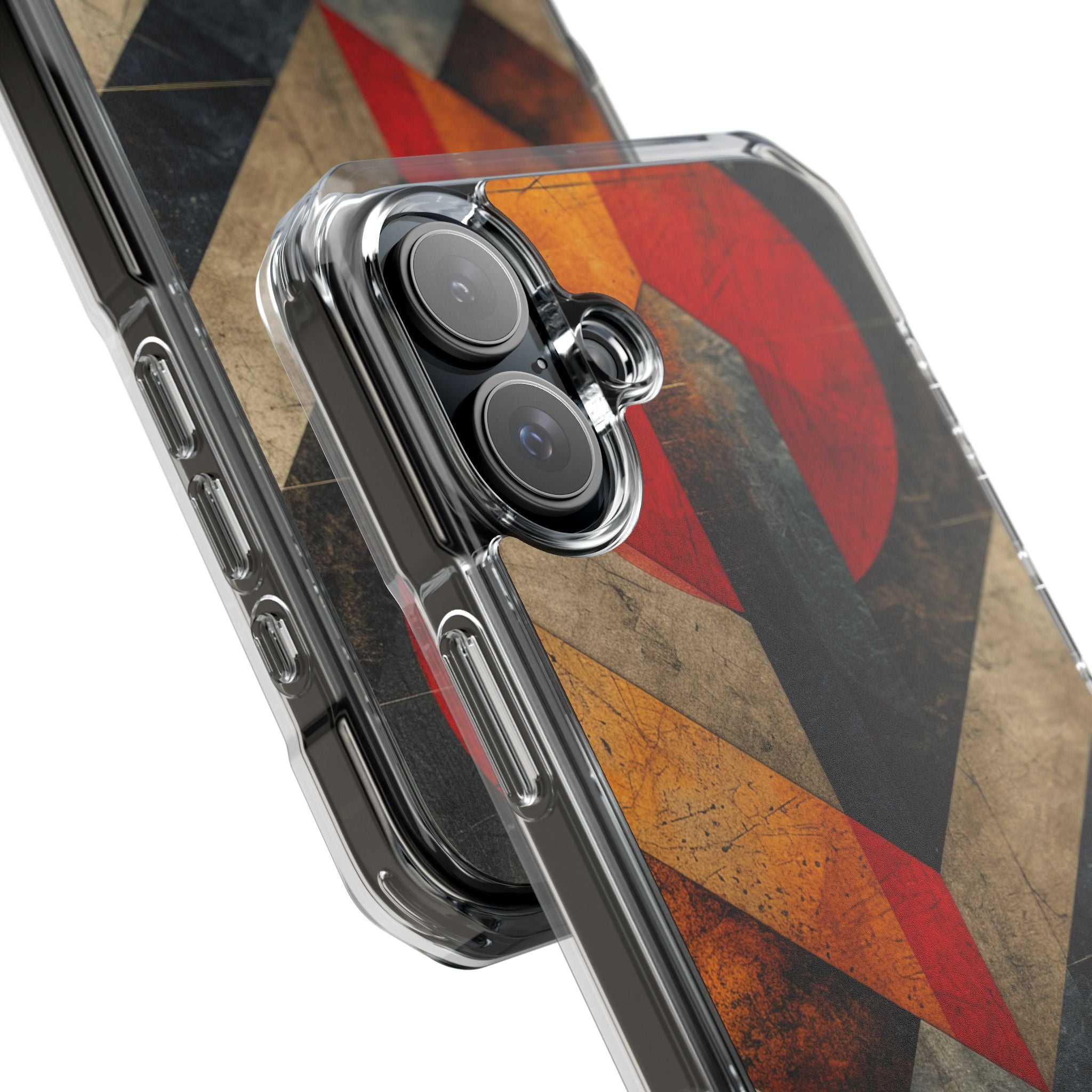Crimson Circle Geometry iPhone 16 - Impact Clear+