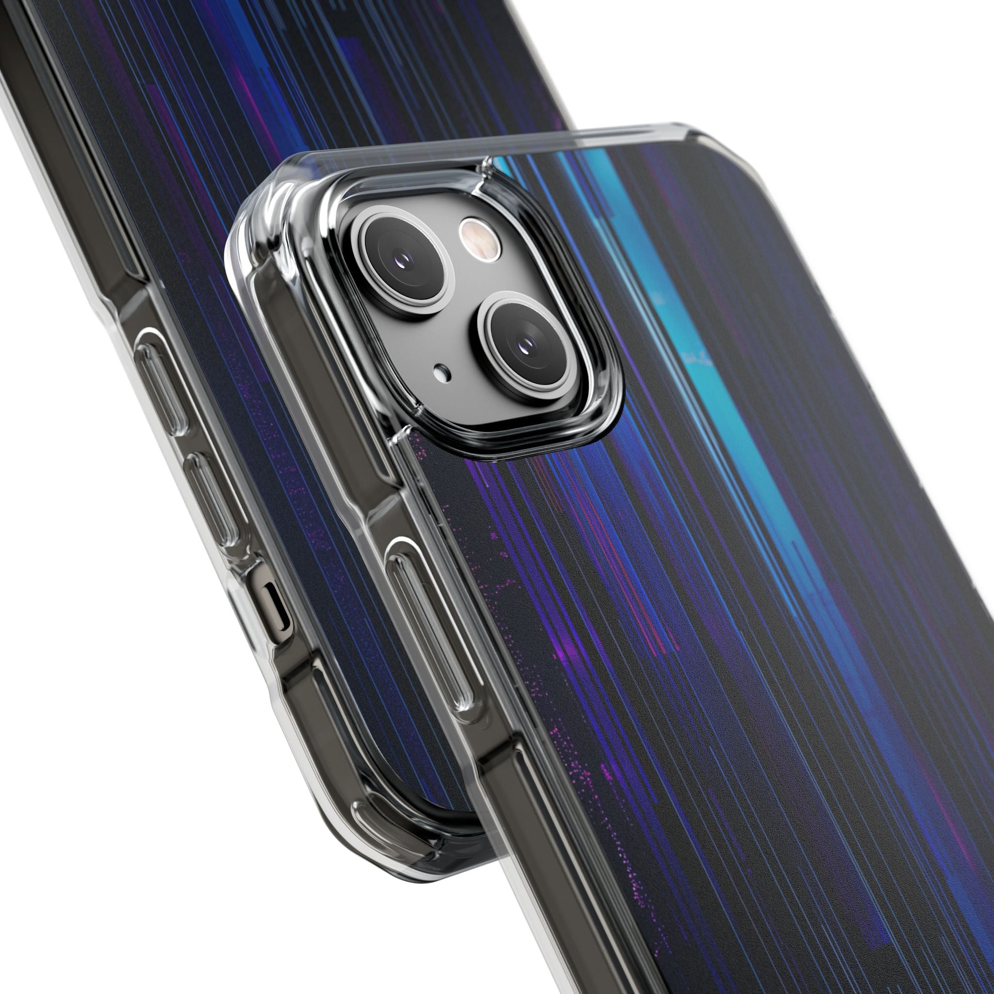 Neon Glitch Stripes iPhone 14 - Impact Clear+