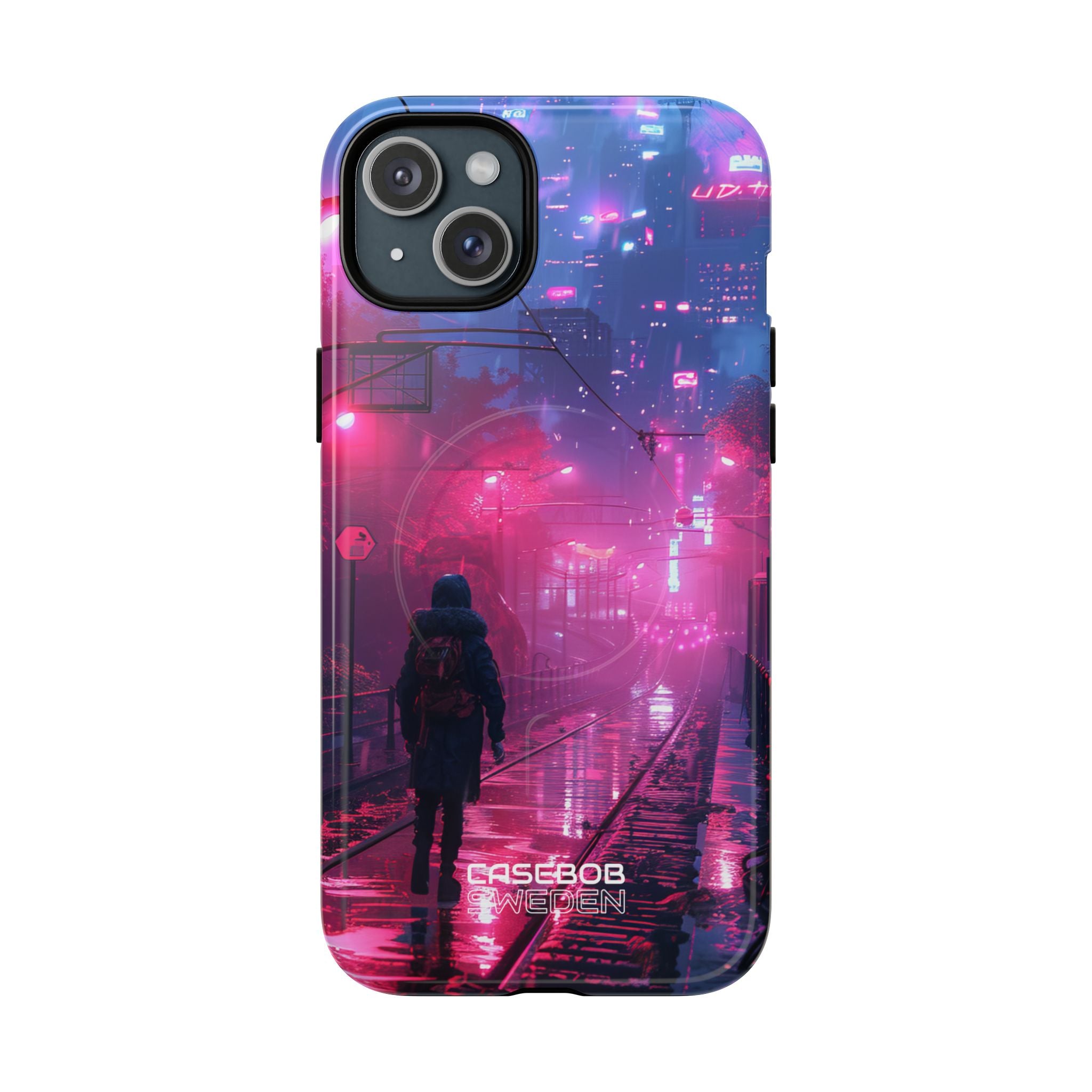 Neon Shadow City iPhone 15 - Tough+
