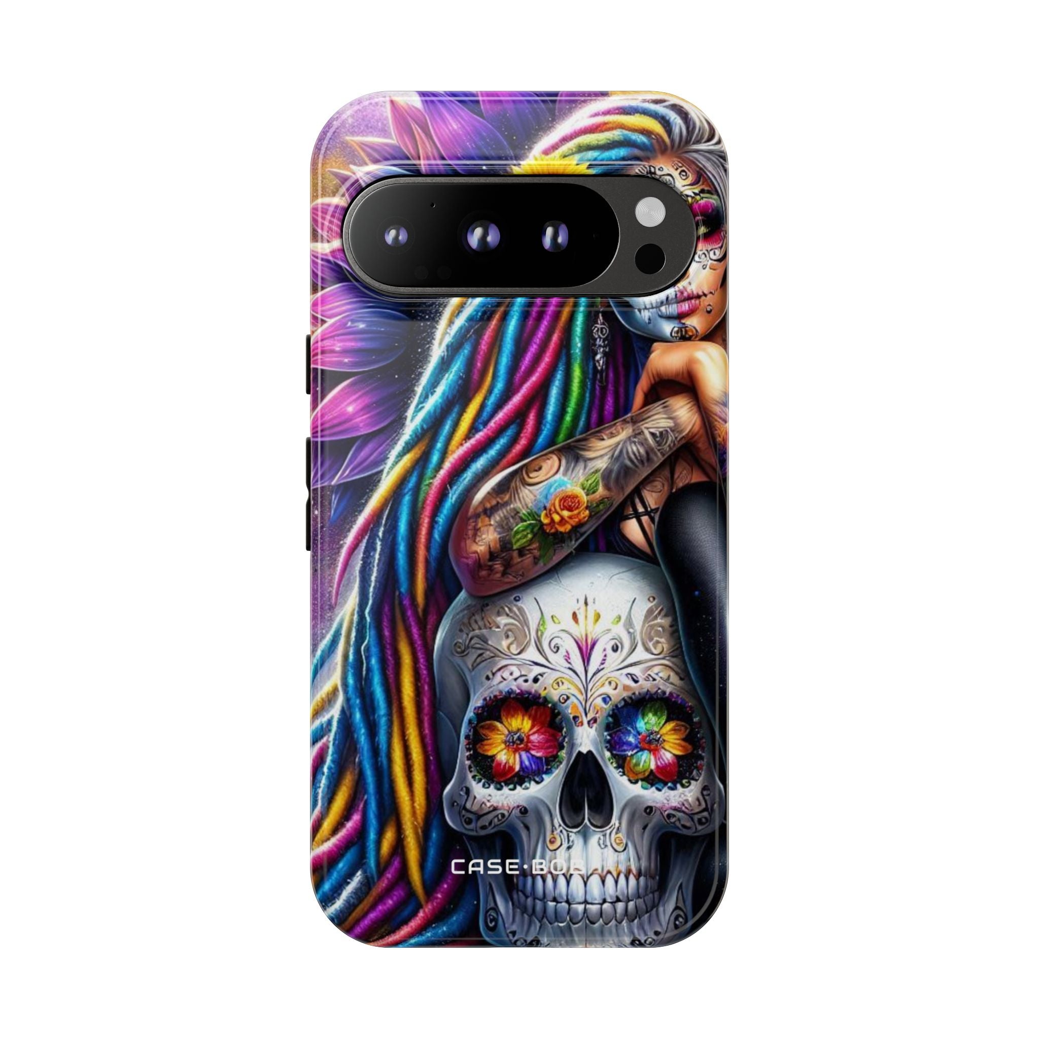 Sunflower Skull Glow Google Pixel 9 Pro Case - Tough
