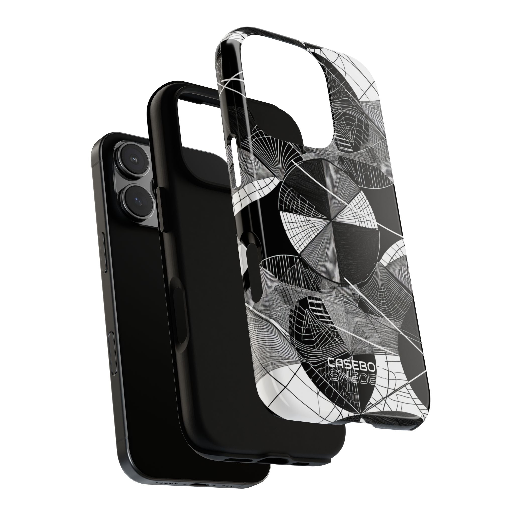 Labirinto a Cerchio Monocromatico iPhone 16 - Tough