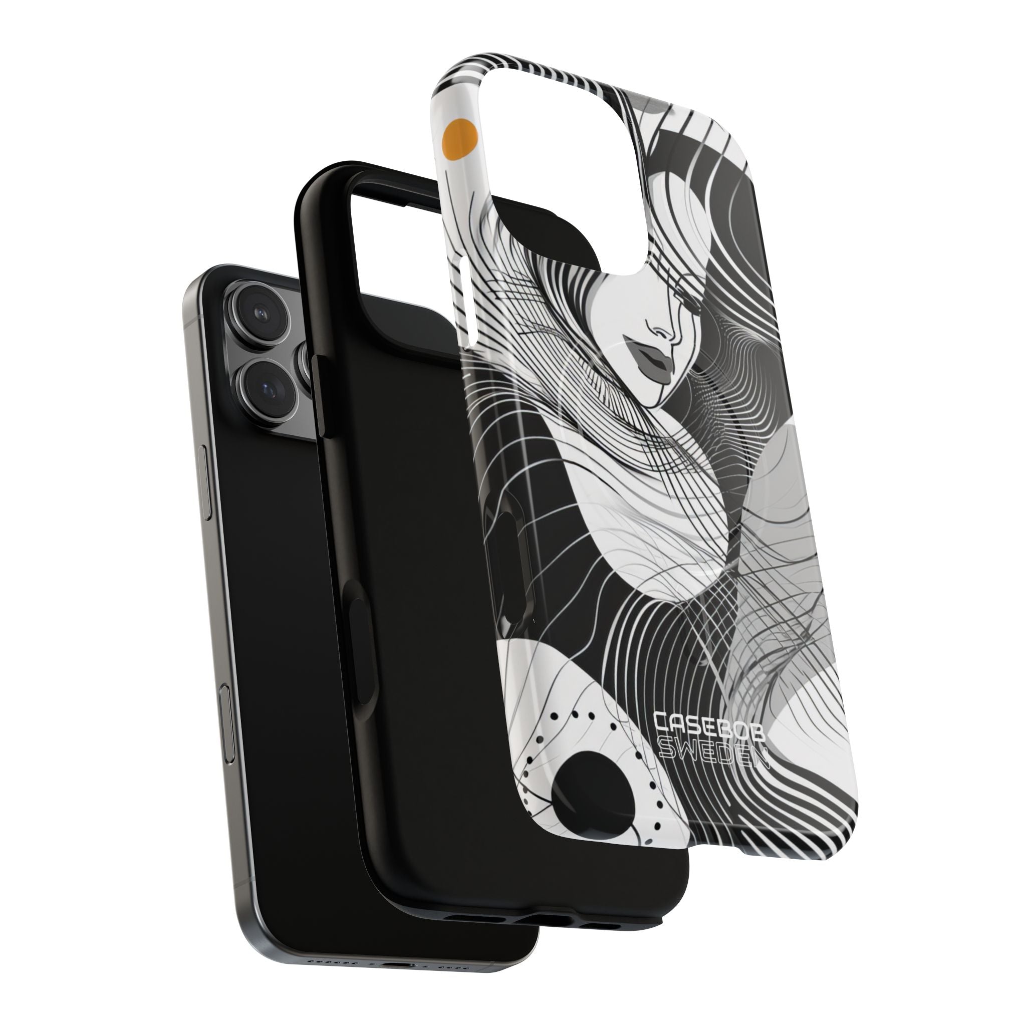 Orange Wave Motion iPhone 16 - Tough+