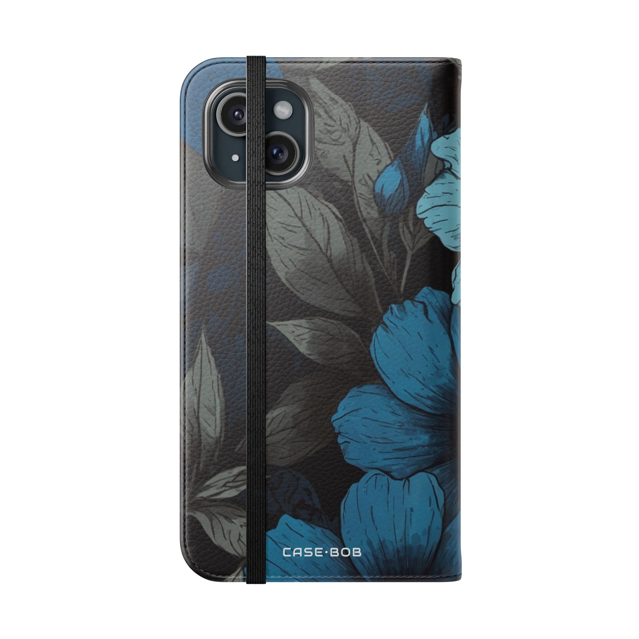 Blue Petal Bloom - iPhone 15 Plus Case - Wallet