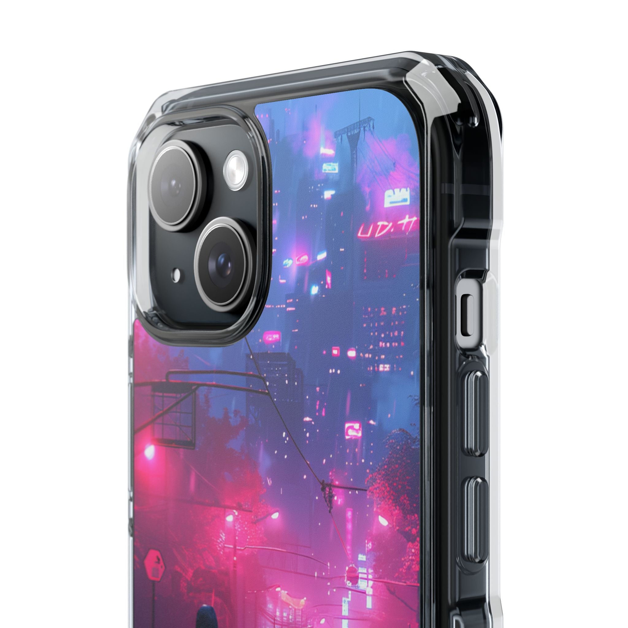 Neon Shadow City iPhone 15 - Impact Clear+