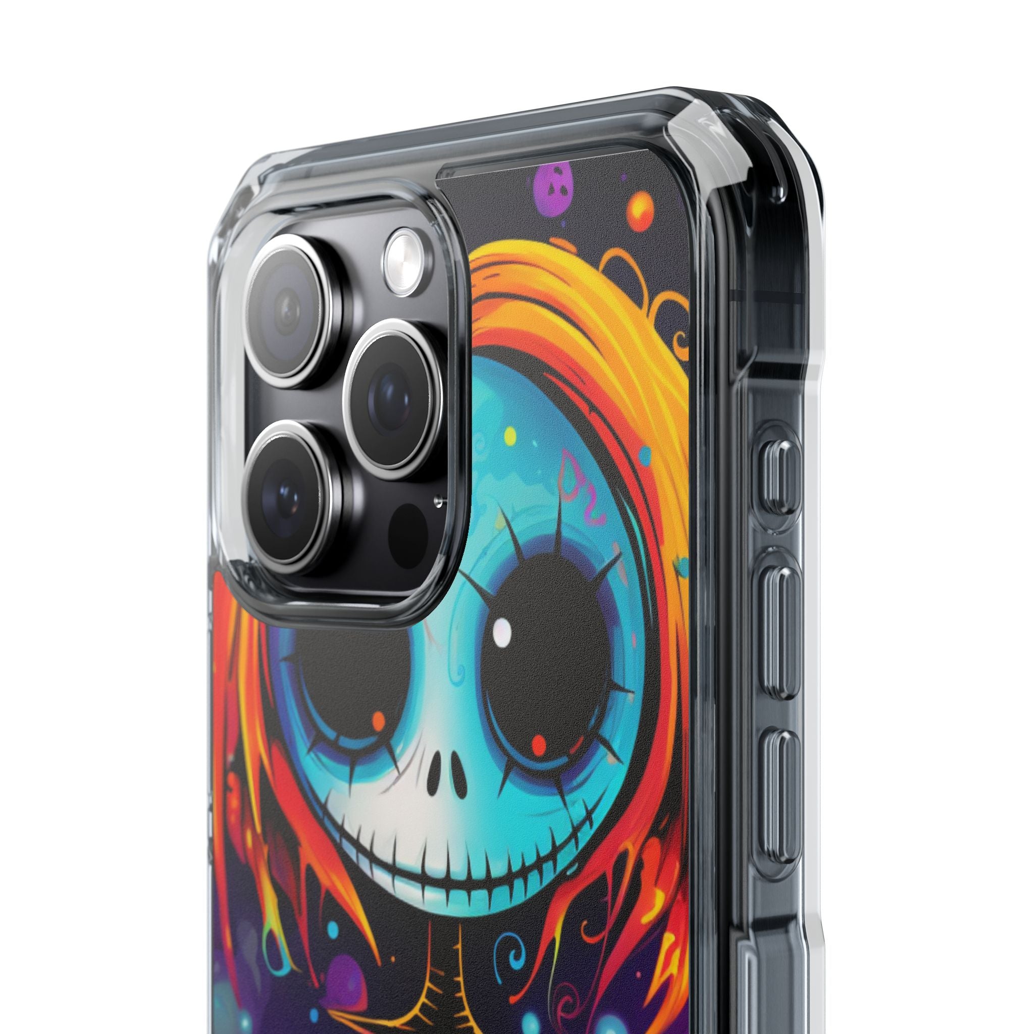 Blue Skull Swirl iPhone 15 Pro Max Case - Impact