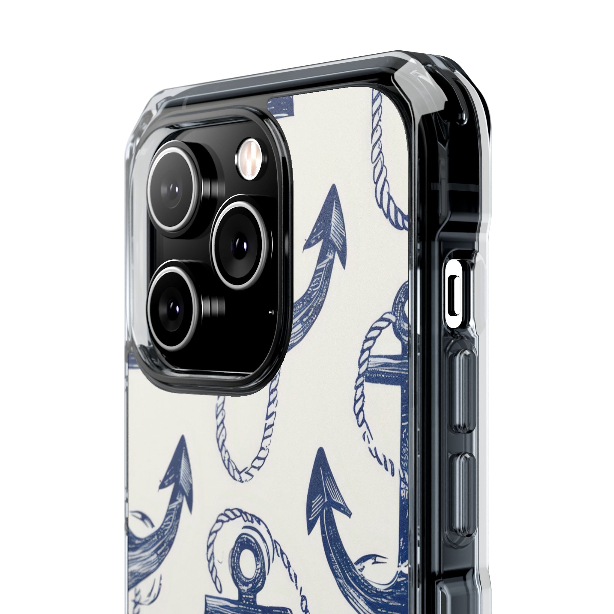 Navy Anchor Tapestry iPhone 14 - Impact Clear+
