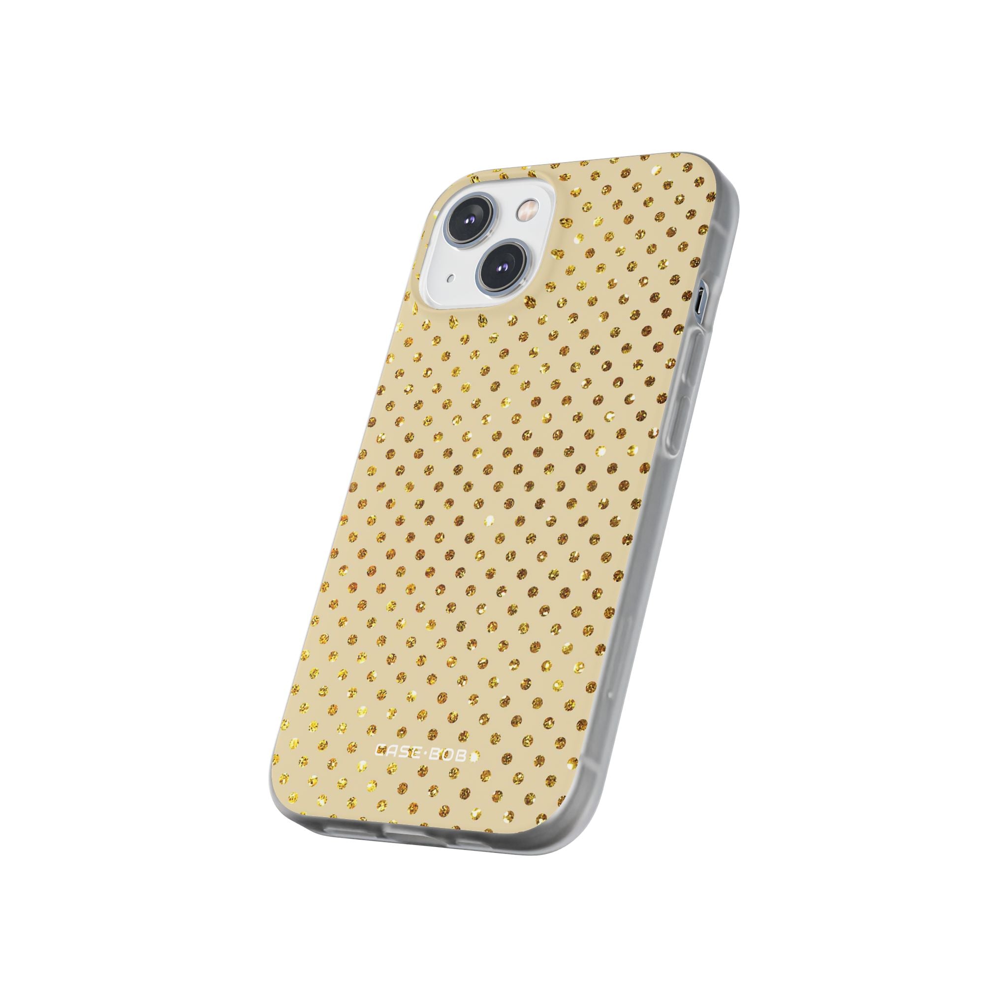 Gold Sparkle Grid iPhone 14 Case - Soft
