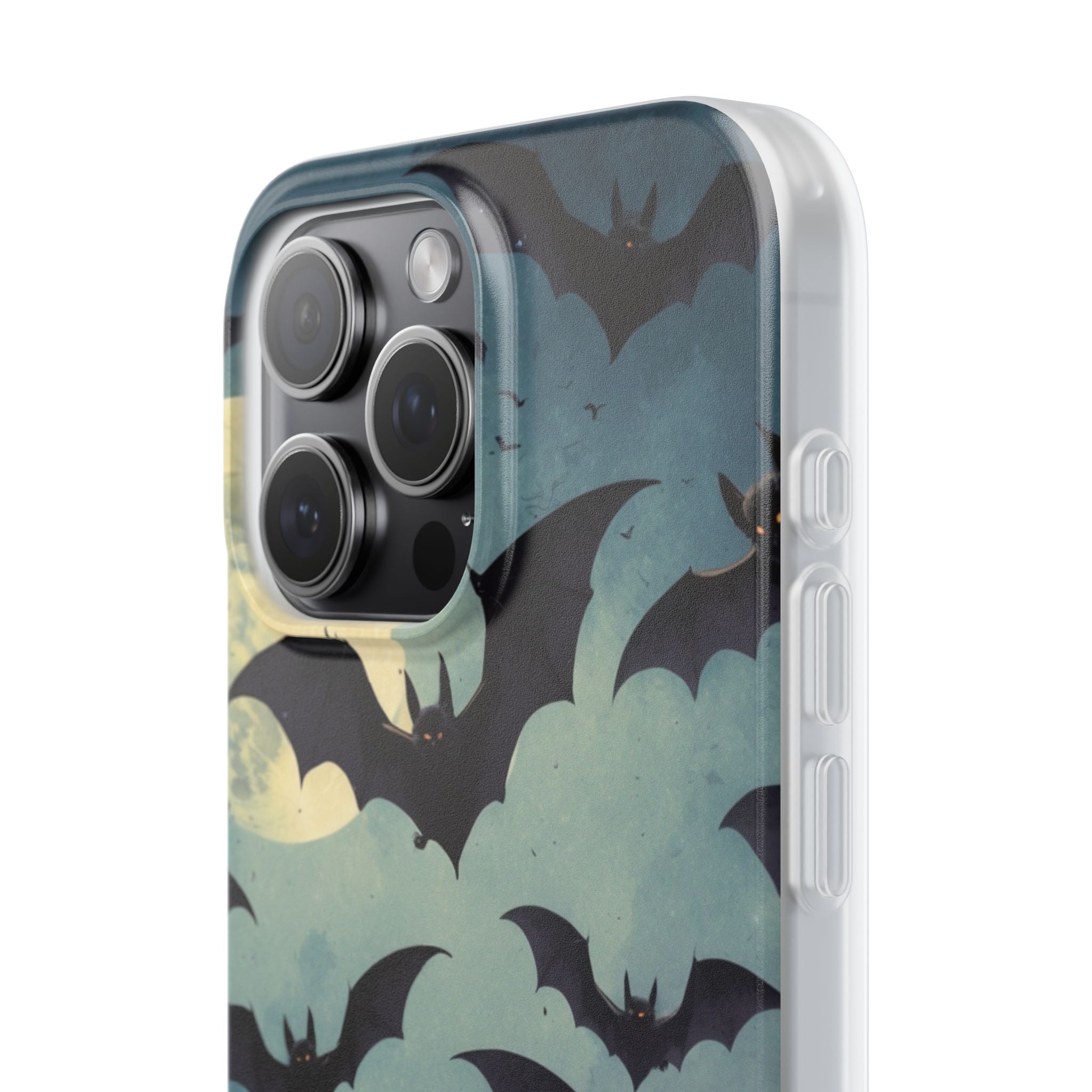 Glowing Bat Swarm iPhone 15 Pro Max Case - Soft