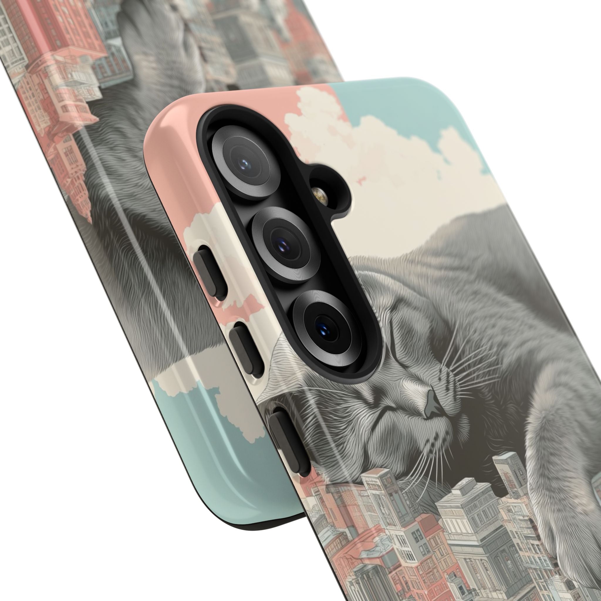 Cat Rests Over City - Samsung Case