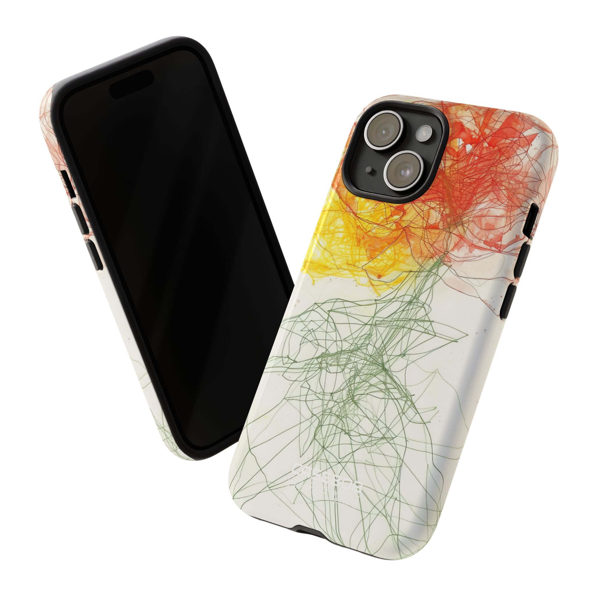 Fiery Blossom Tangle iPhone 15 - Tough