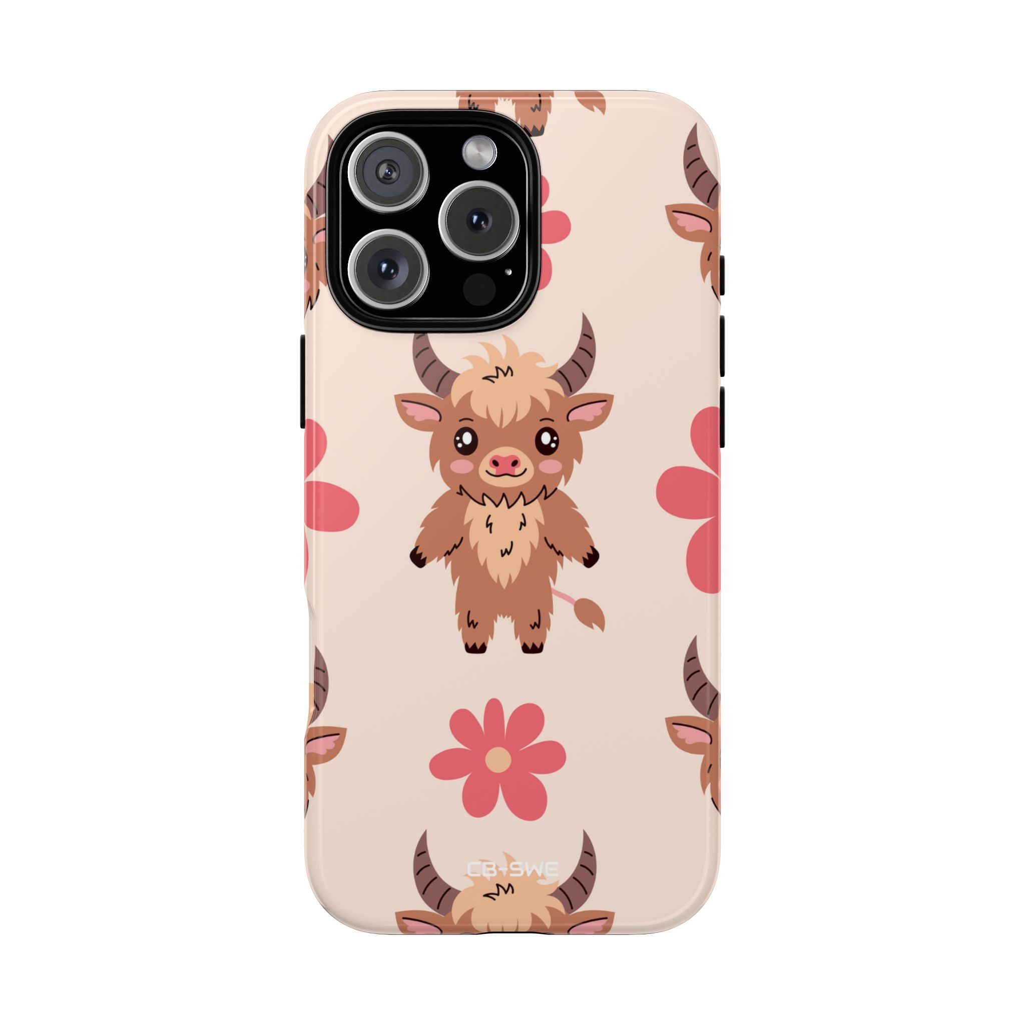 Cute Cattle & Flowers - iPhone Case