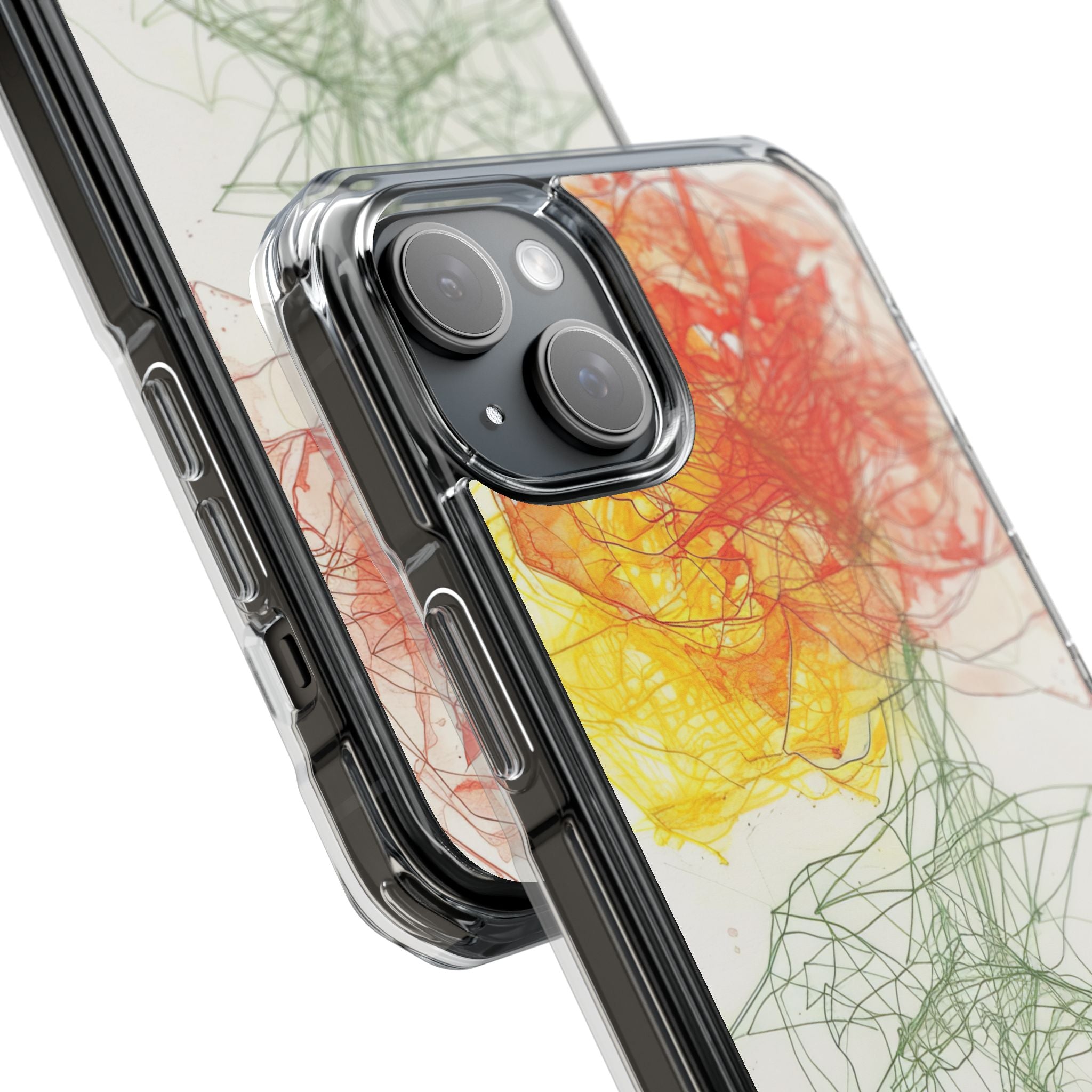 Fiery Blossom Tangle iPhone 15 - Impact Clear+