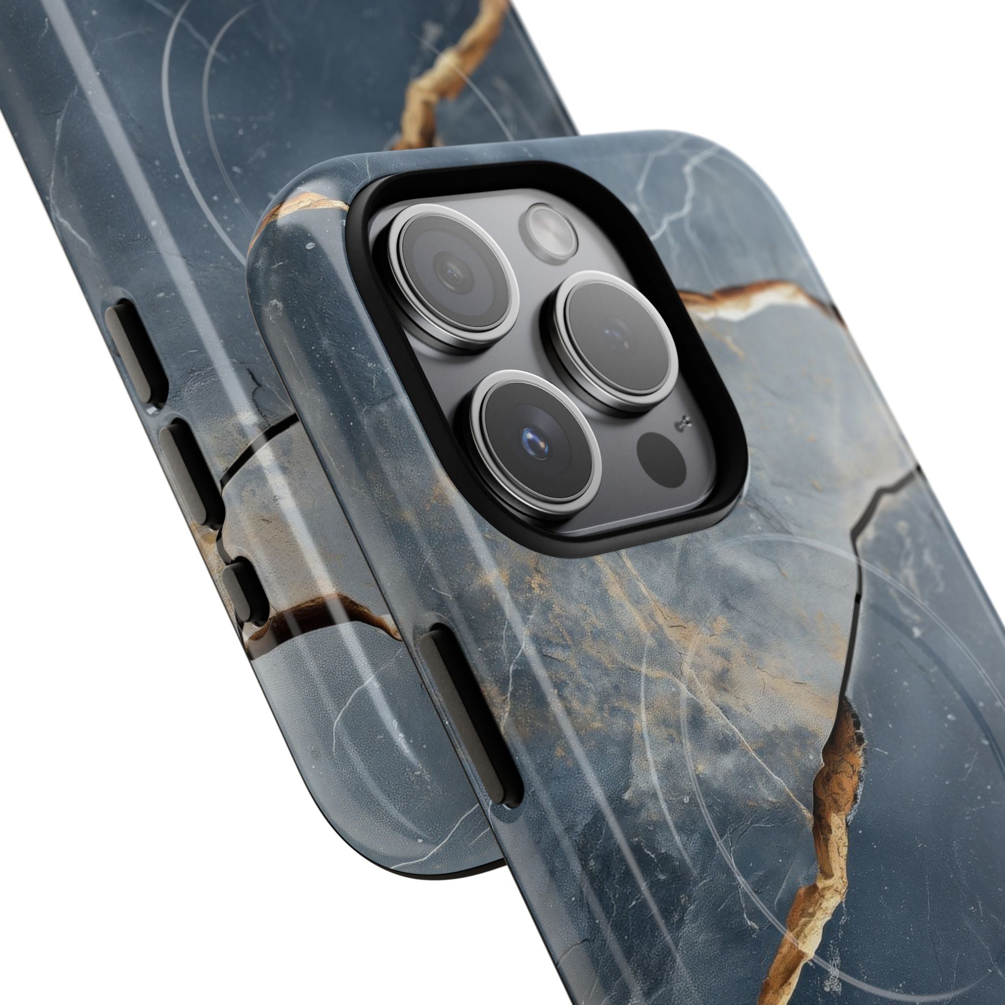 Jagged Vein Navy iPhone 15 Pro Case - Tough+