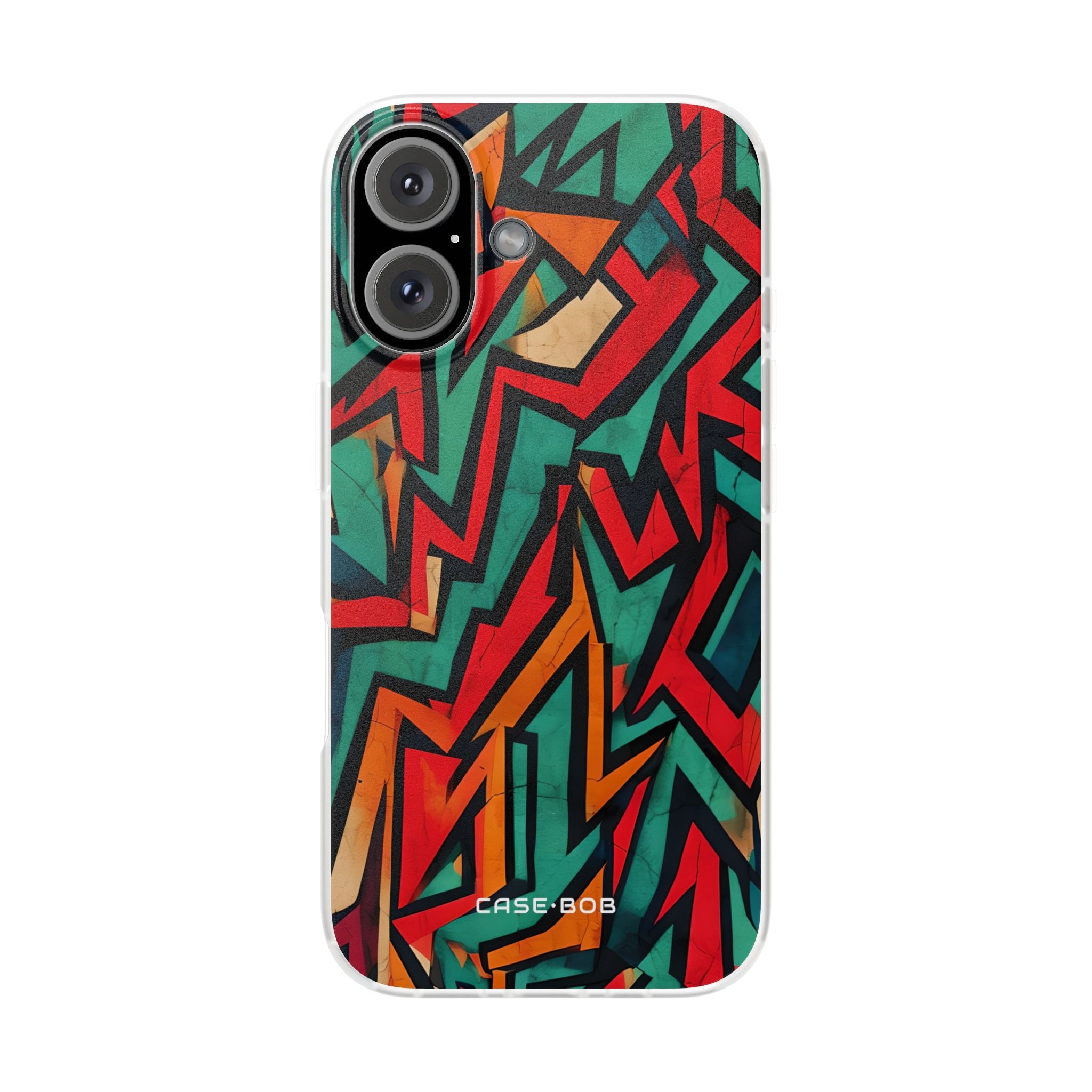 Crimson Zigzag iPhone 16 Case - Soft