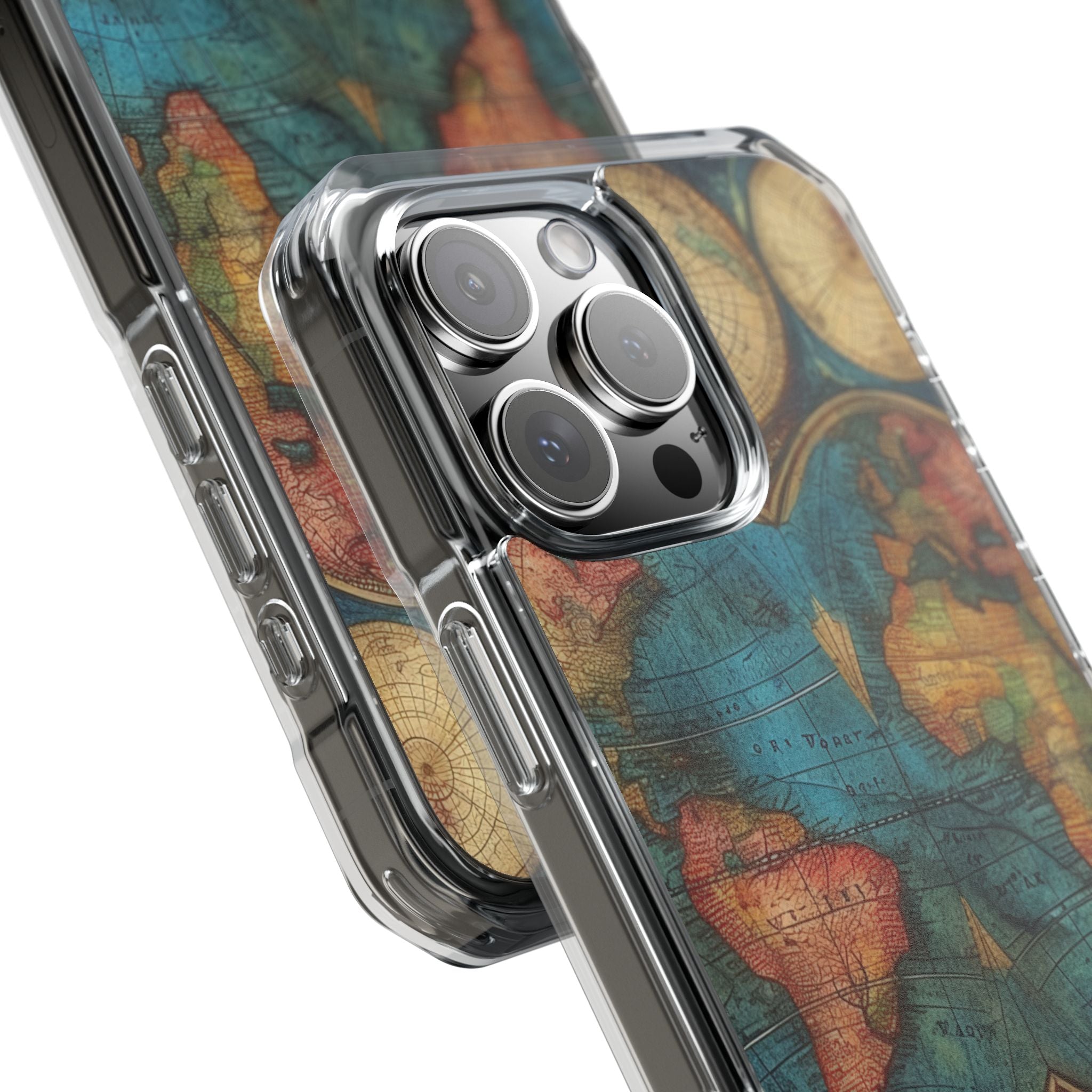 Vintage World Map iPhone 16 - Impact Clear+