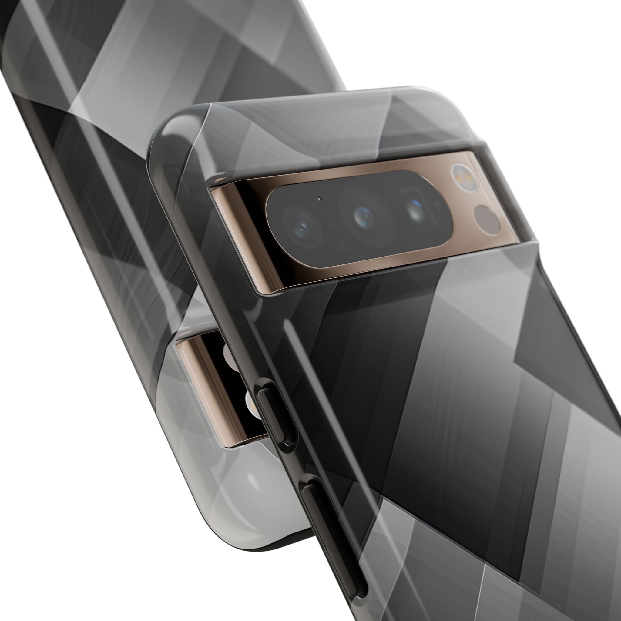 Grayscale Geometric Layers Google Pixel 8 - Tough