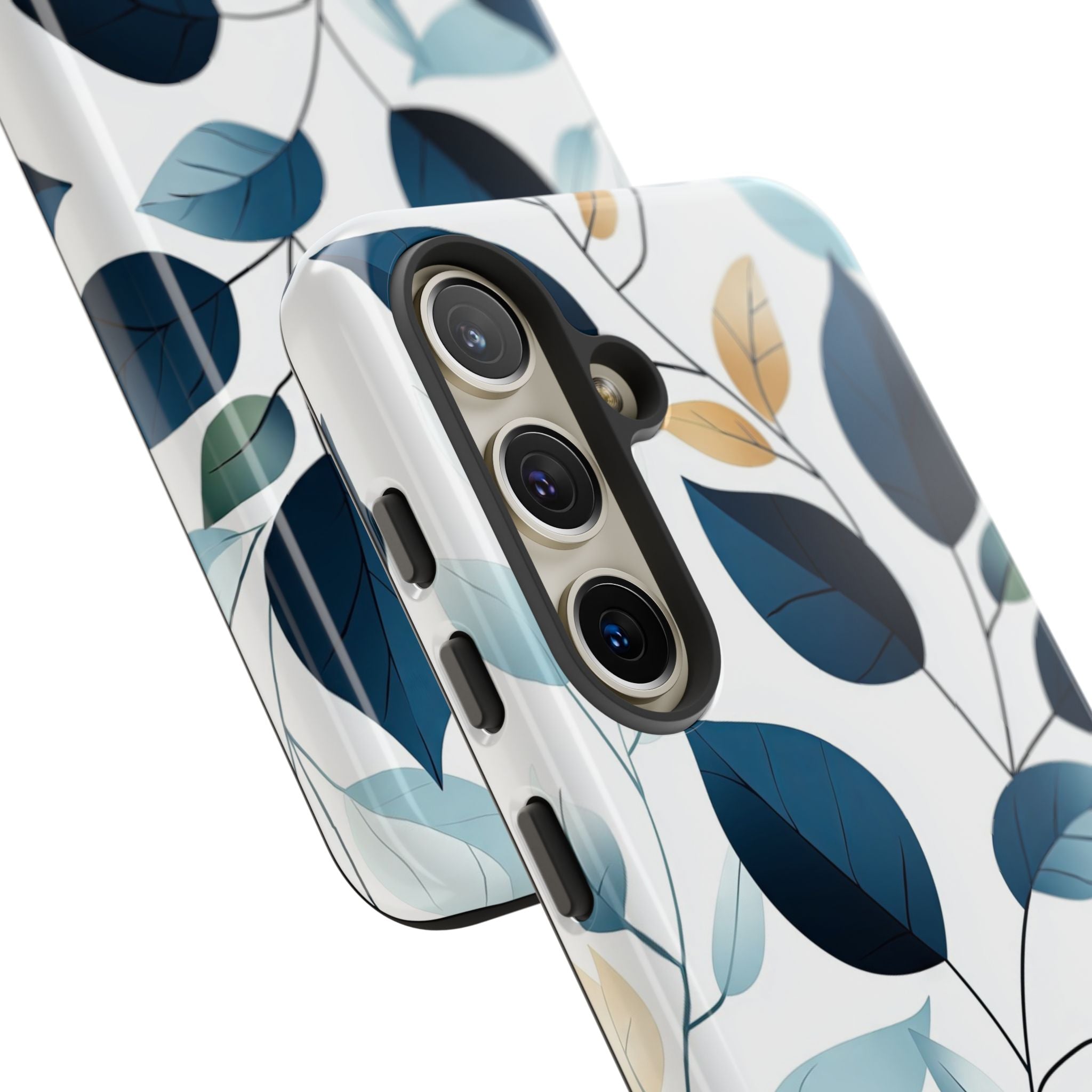 Navy Leaf Veins Samsung S24 Case - Tough