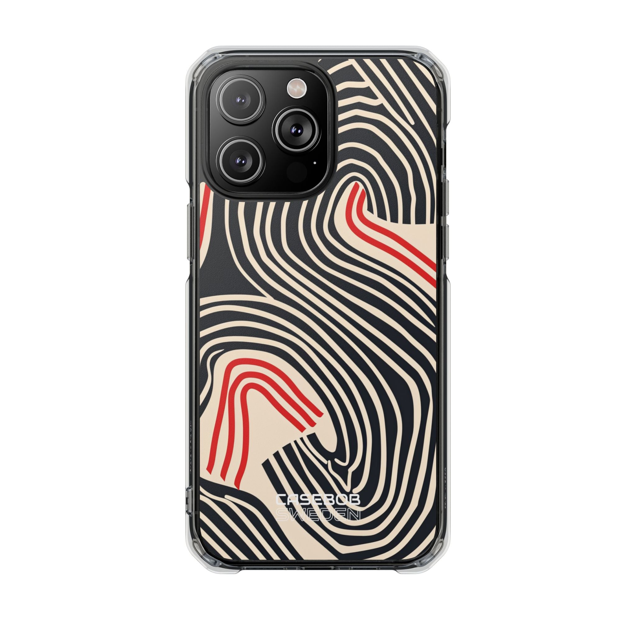 Wavy Red Flow iPhone 14 - Impact Clear+