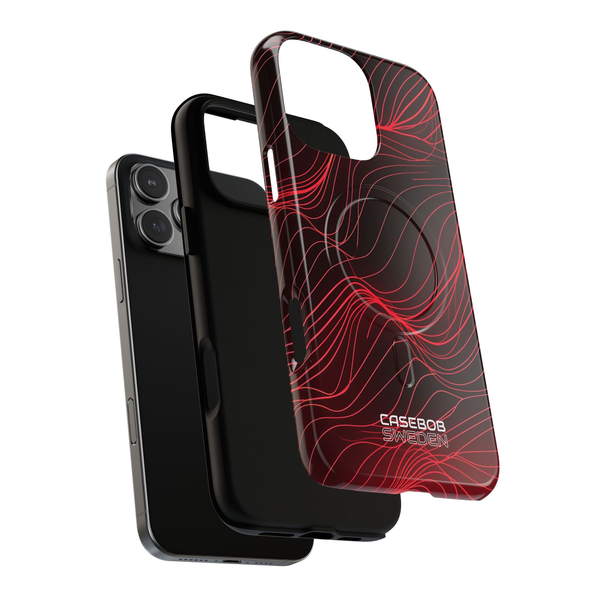 Crimson Waveform Flow iPhone 16 - Tough+