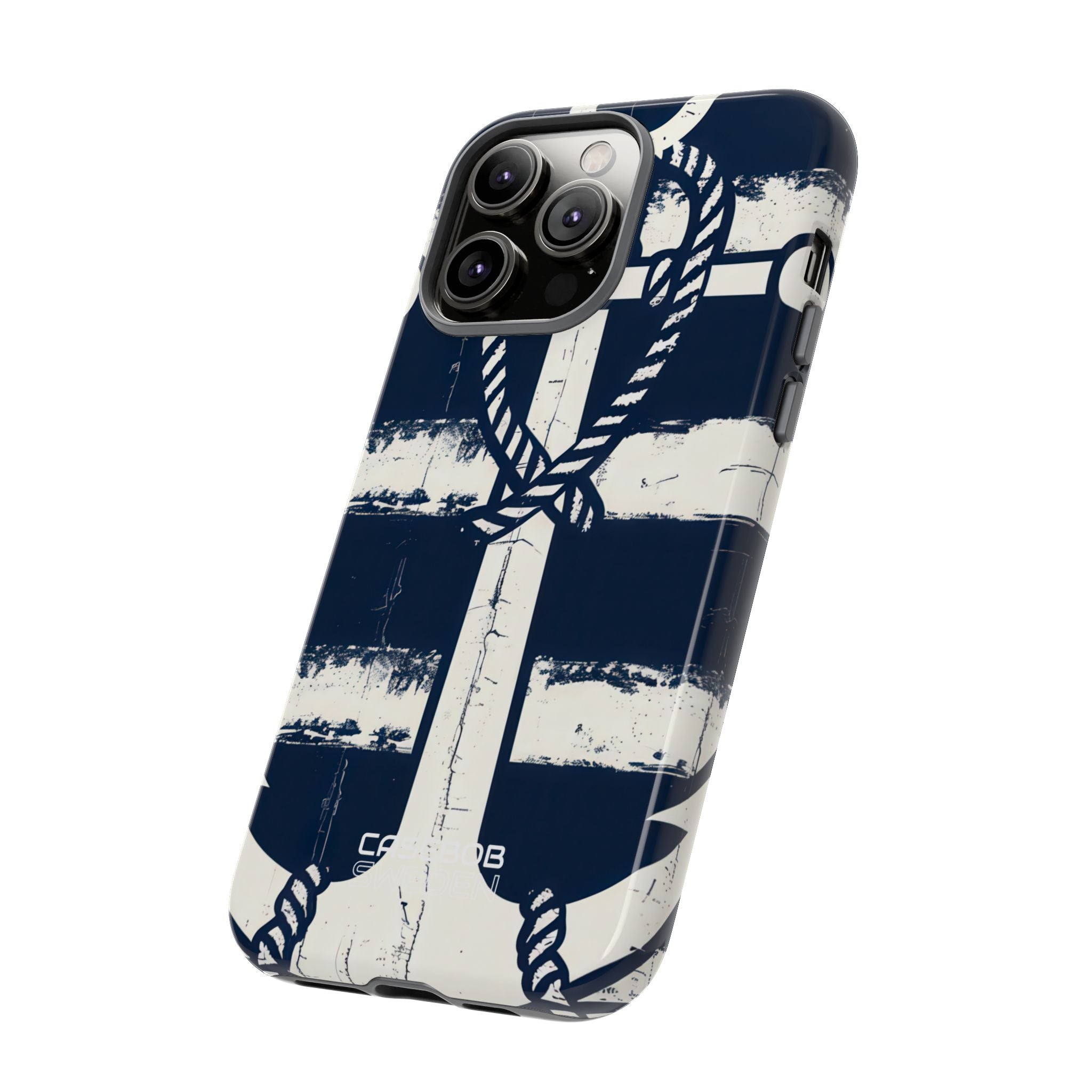 Strisce con ancora blu navy iPhone 14 - Tough