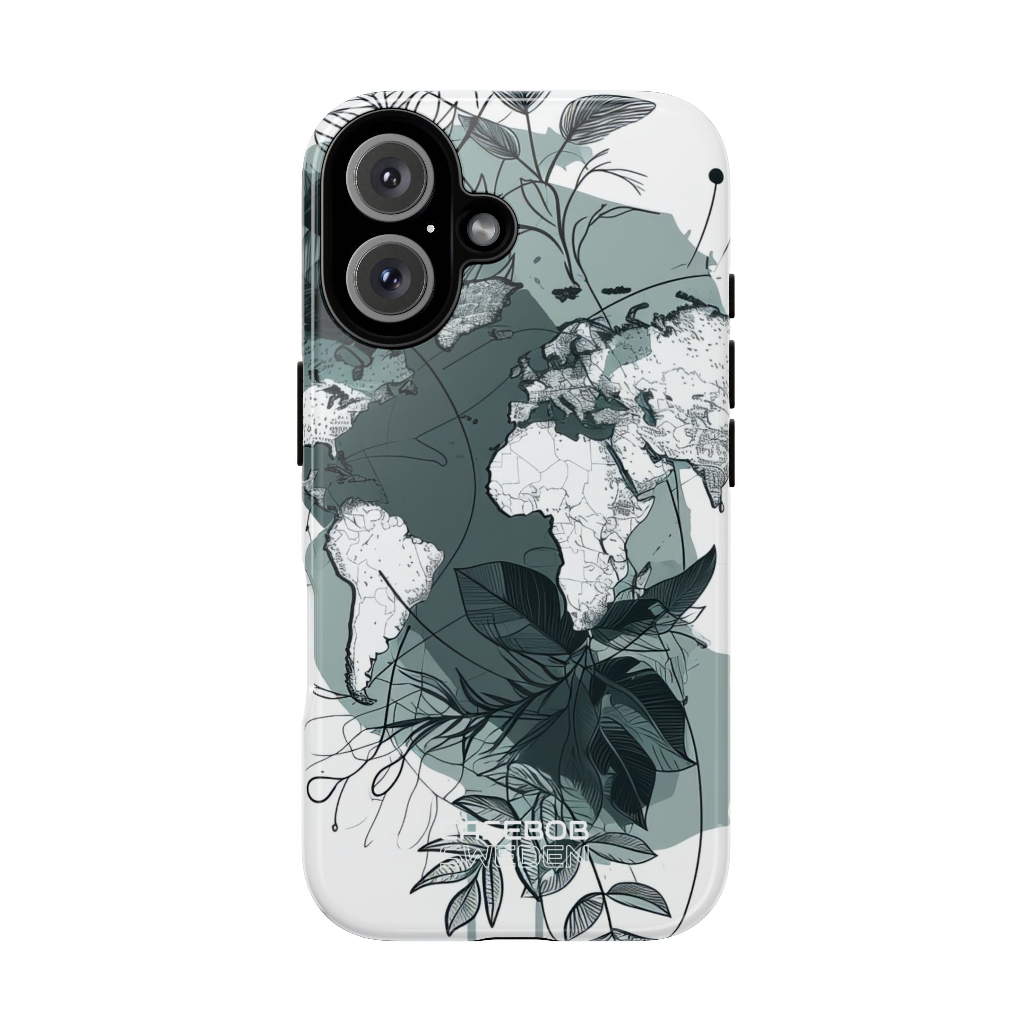 Botanische Weltkarte iPhone 16 - Robust