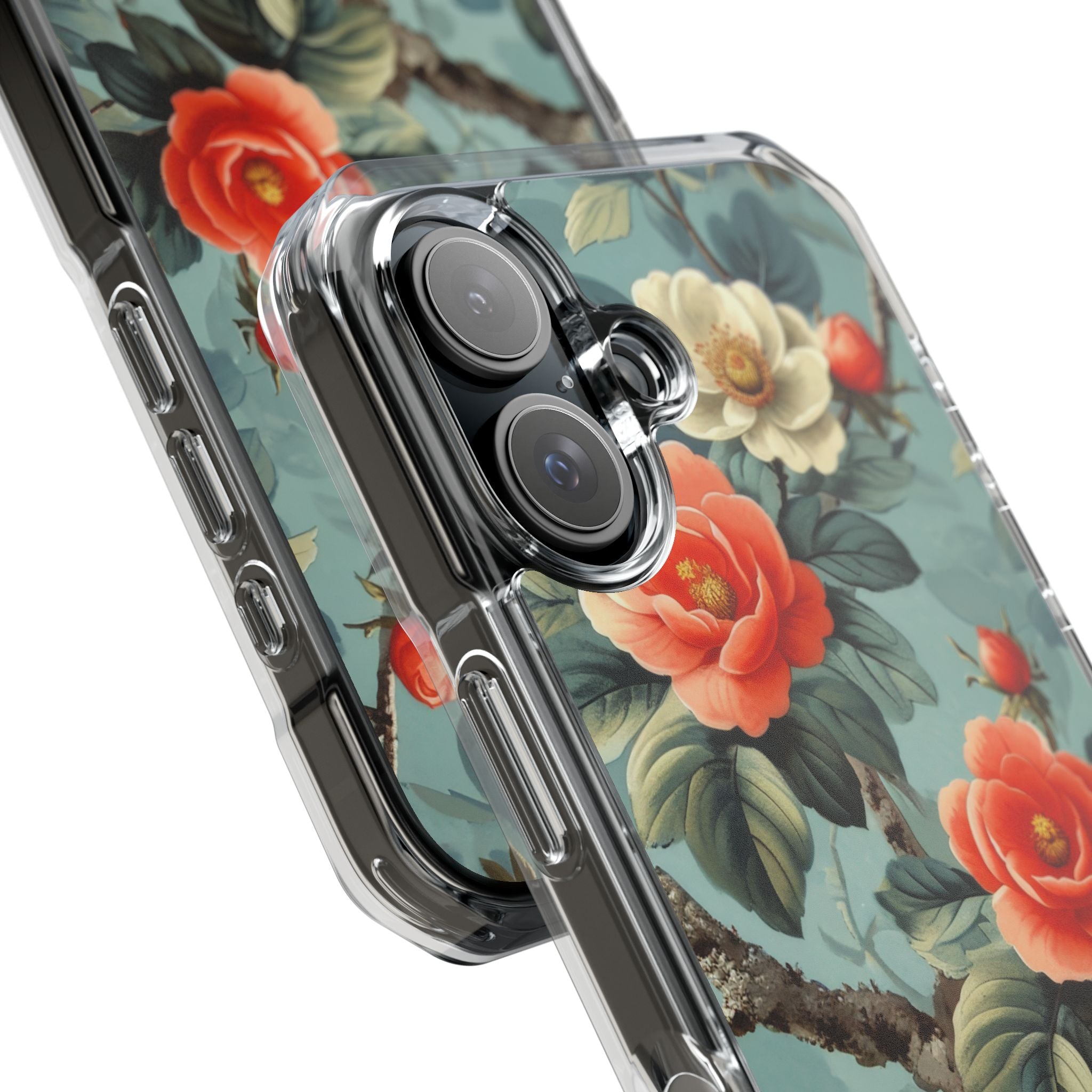 Coral Blossom Tapestry iPhone 16 - Impact Clear+