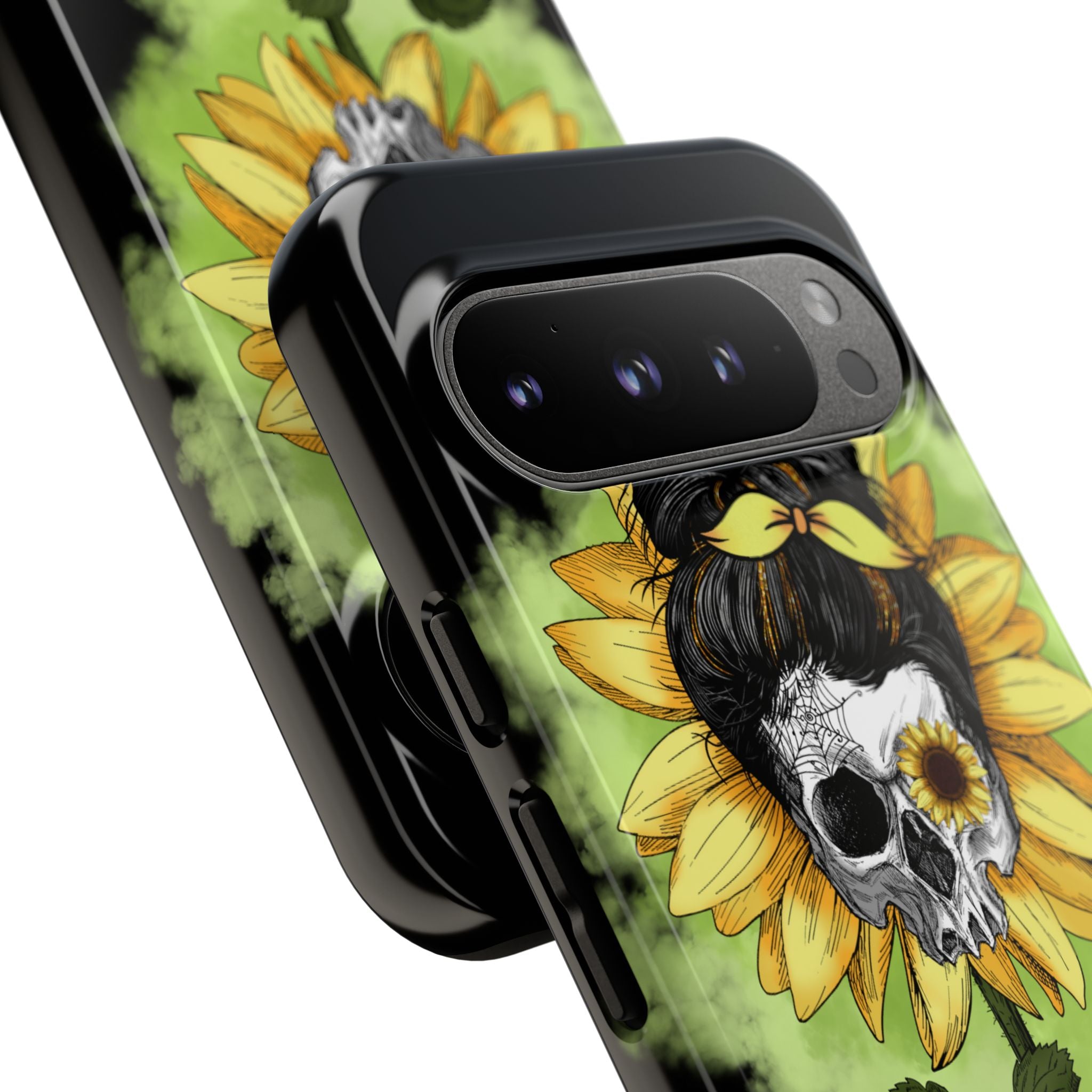 Sunflower Skull Google Pixel 9 Pro Case - Tough