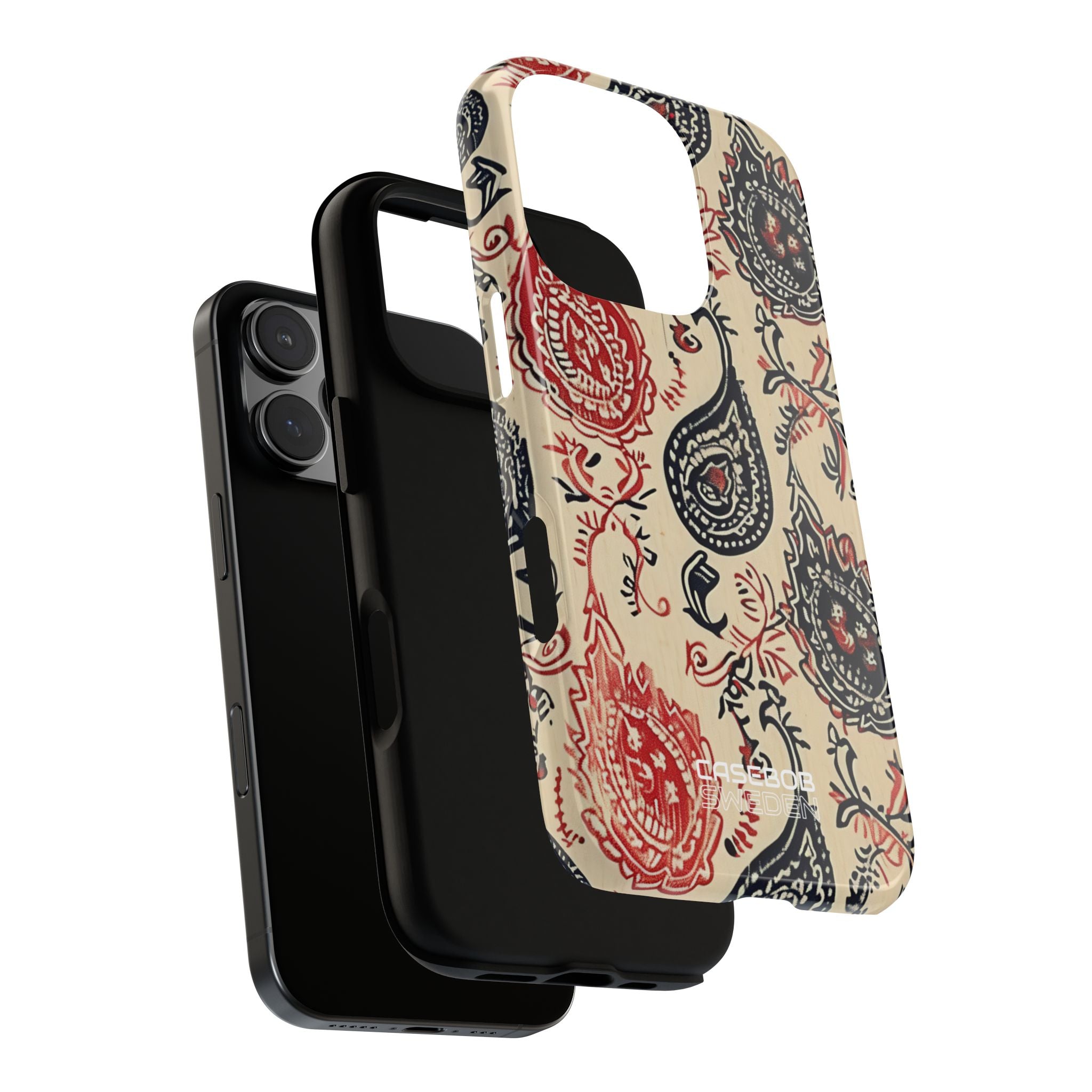 Navy Paisley Swirl iPhone 16 - Tough
