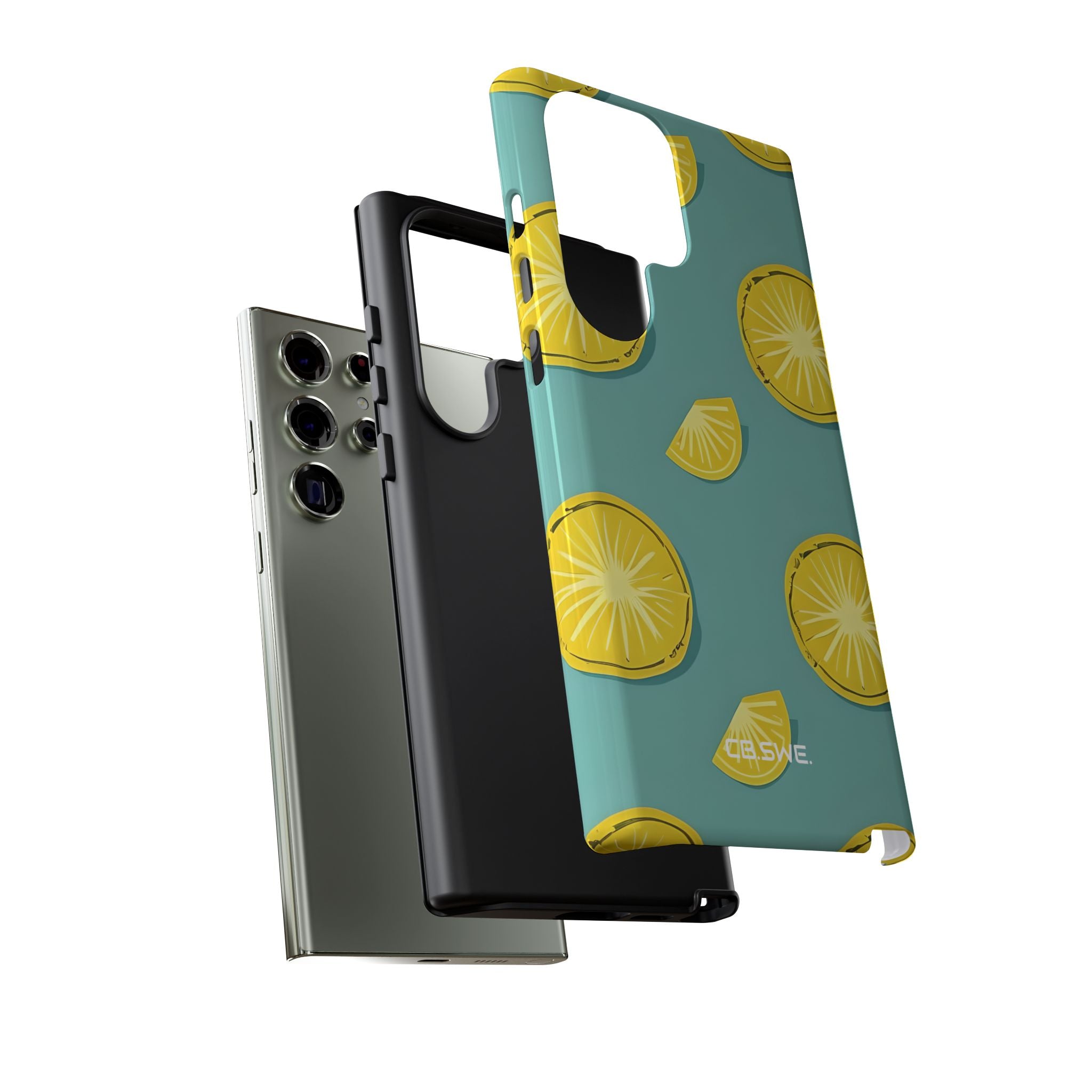 Bright Yellow Pineapple Slice on Teal Samsung S23 - Tough