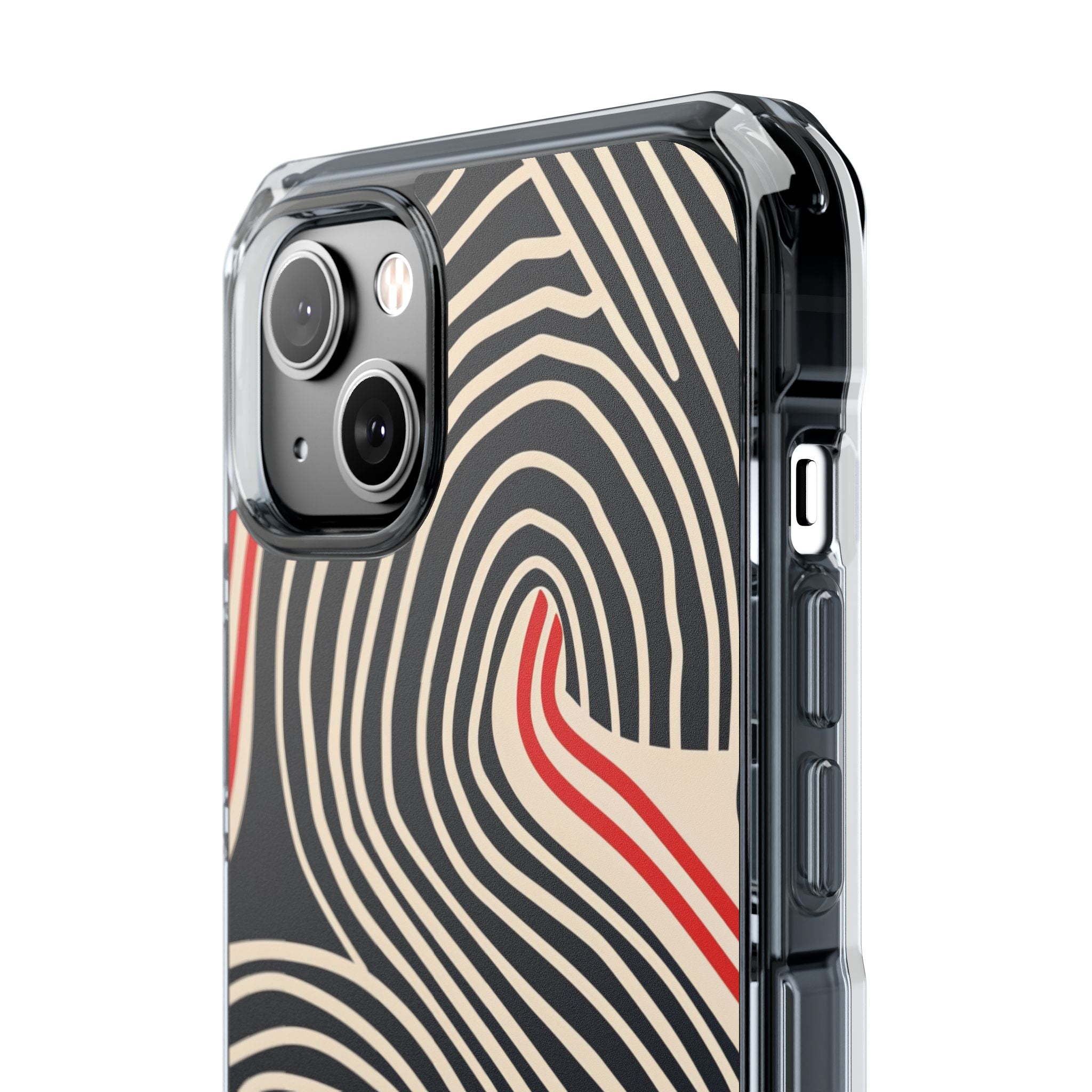 Wavy Red Flow iPhone 14 - Impact Clear+