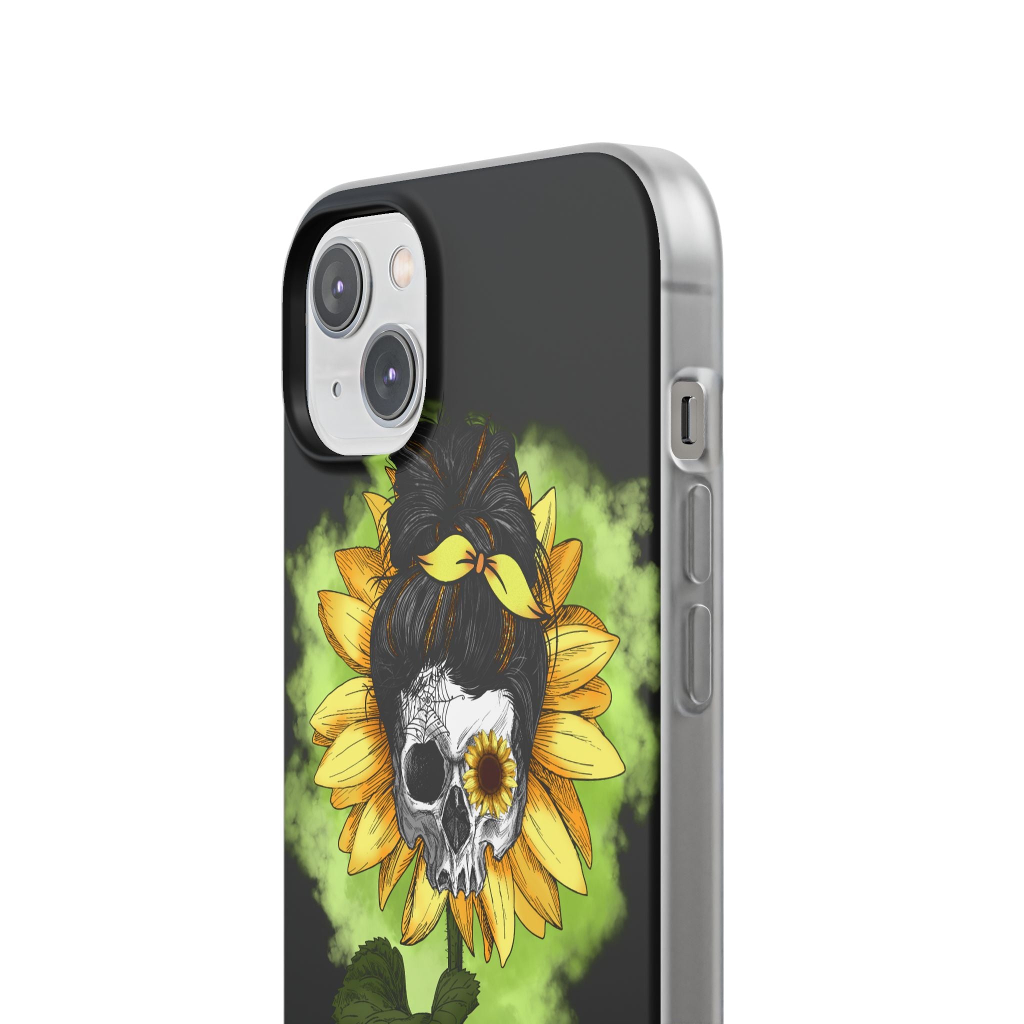 Sunflower Skull iPhone 14 Plus Case - Soft