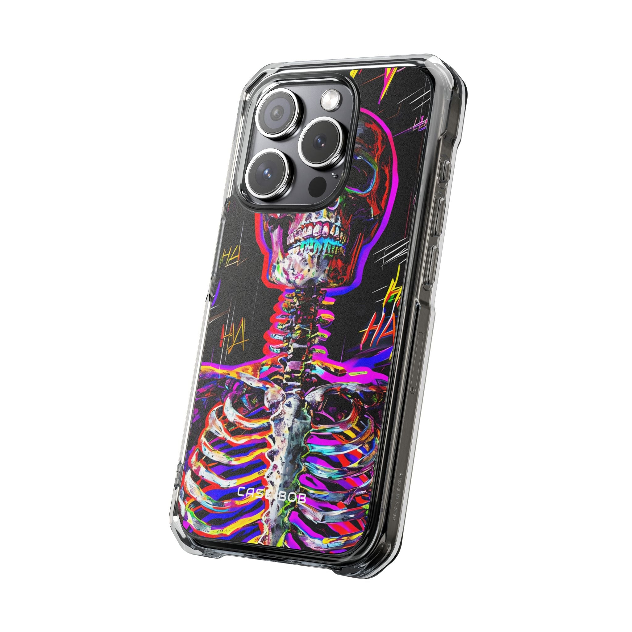 Neon Skeleton Laugh iPhone 15 Pro Case - Impact