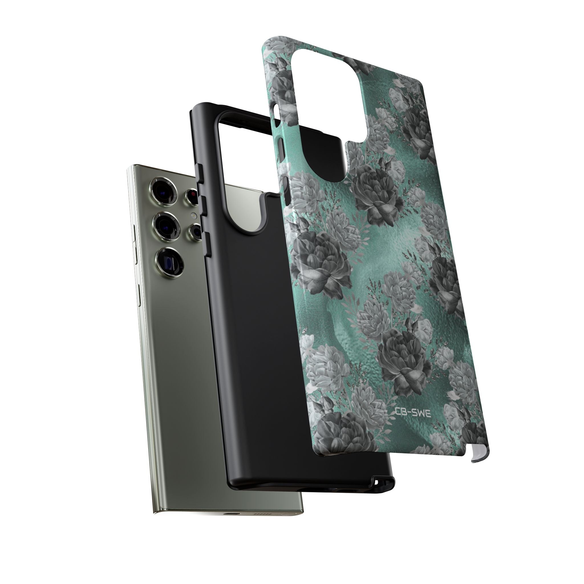 Teal Floral Elegance - Samsung Case