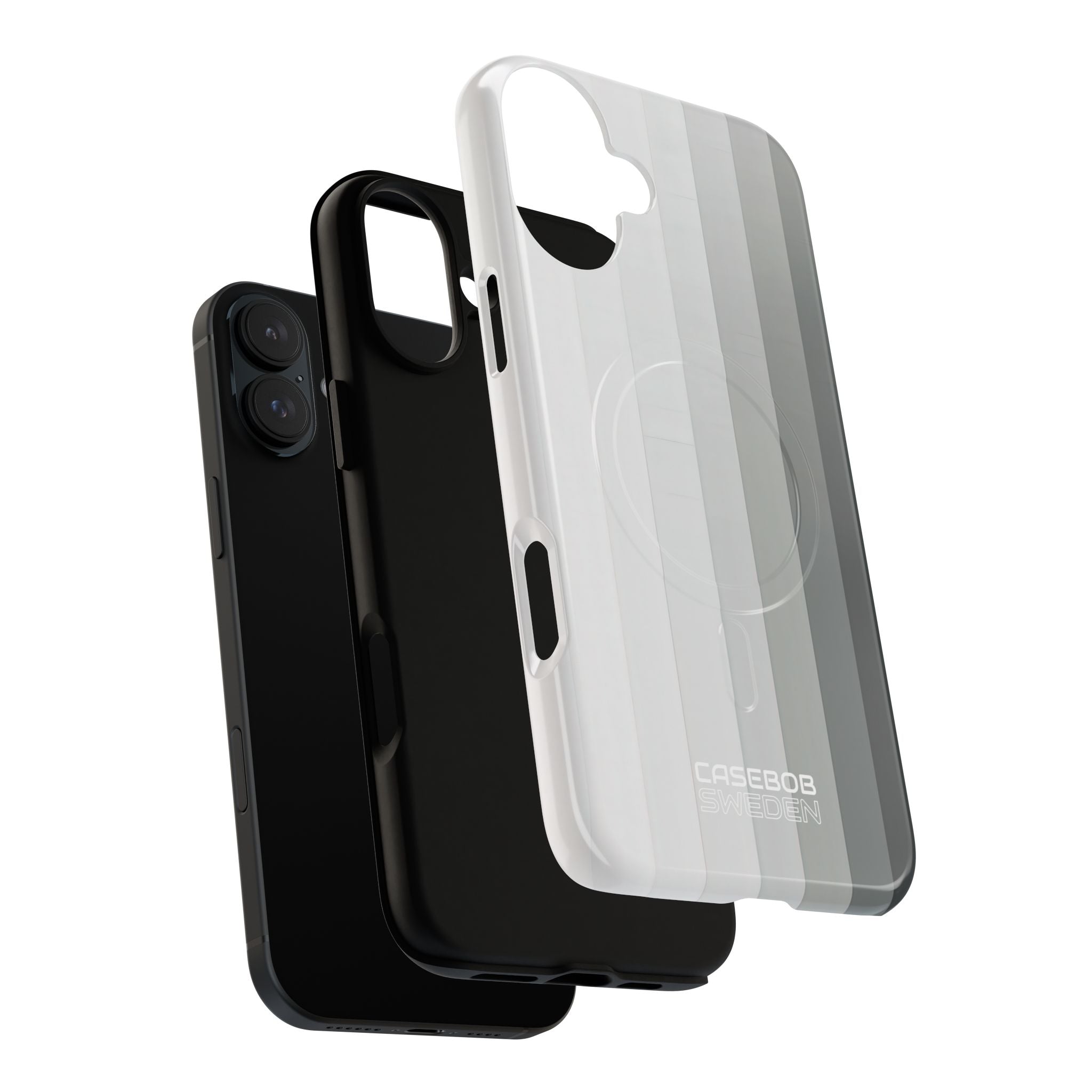 Silver Gradient Stripes iPhone 16 - Tough+