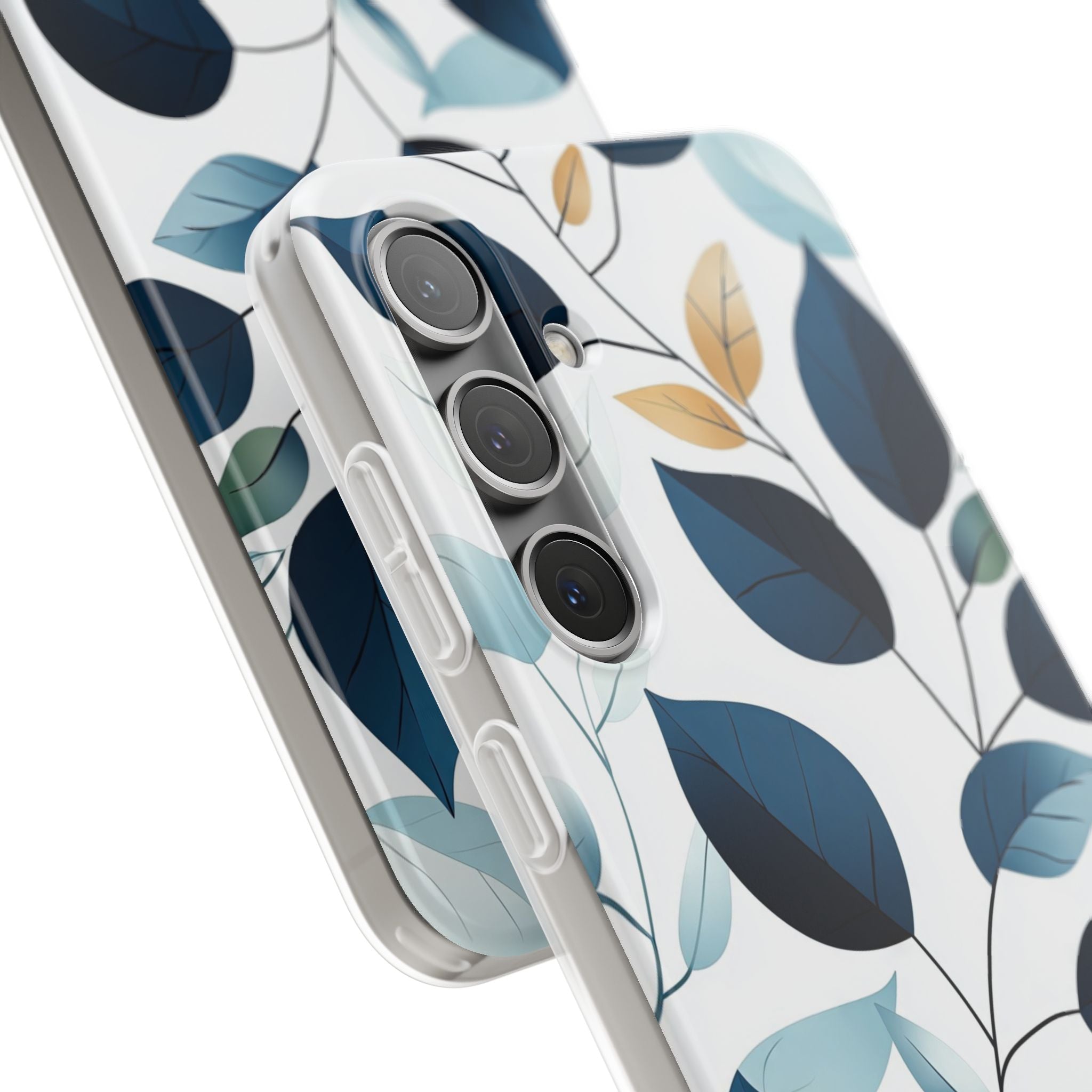 Navy Leaf Veins Samsung S24 Plus Case - Soft