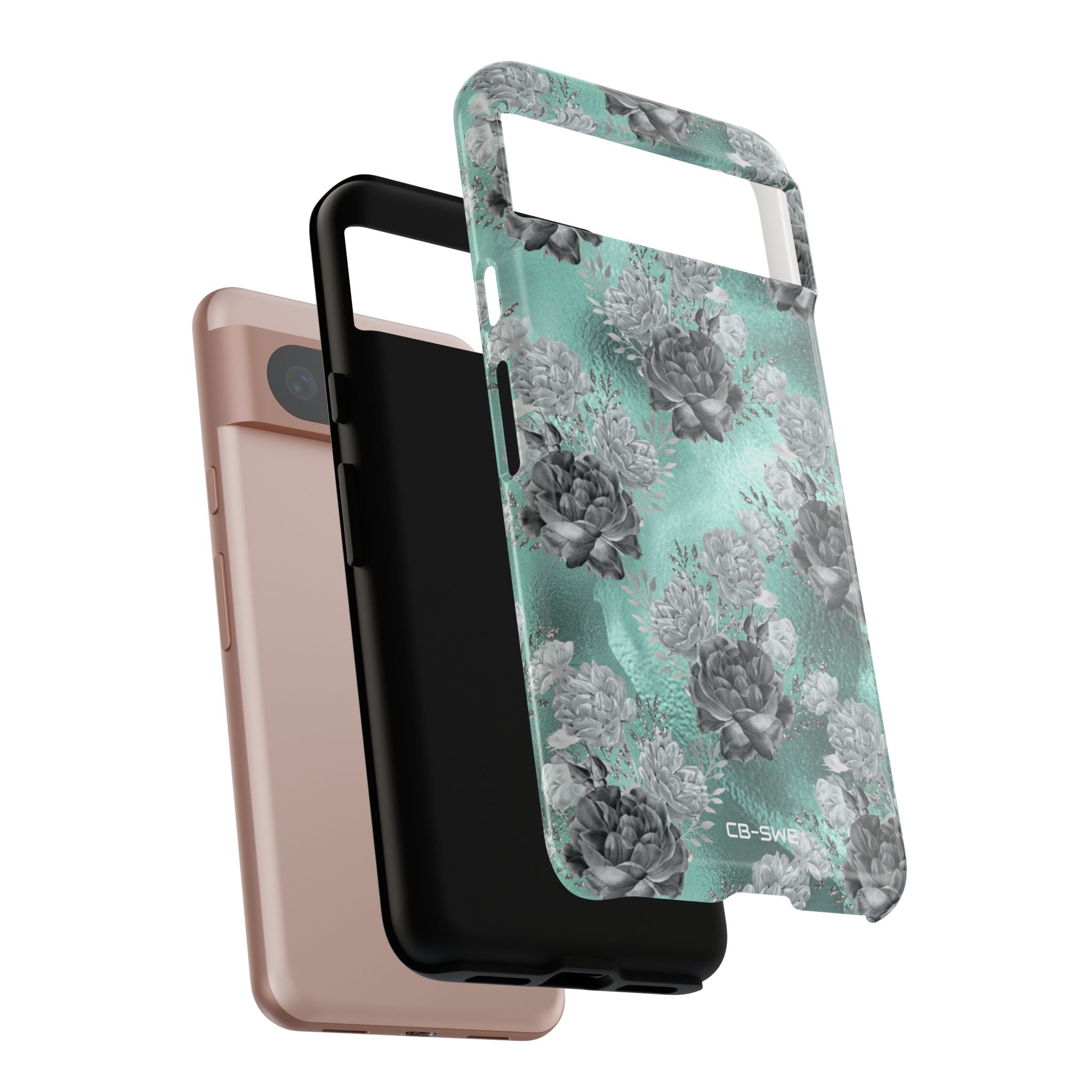 Teal Floral Elegance - Google Pixel Case