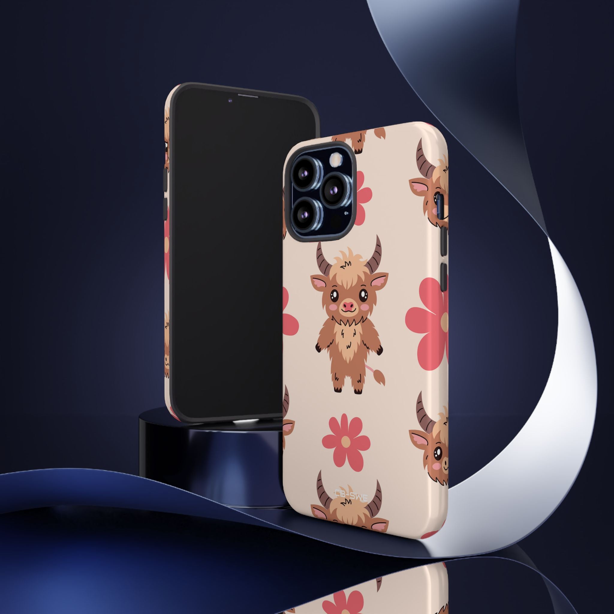 Cute Cattle & Flowers - iPhone Case