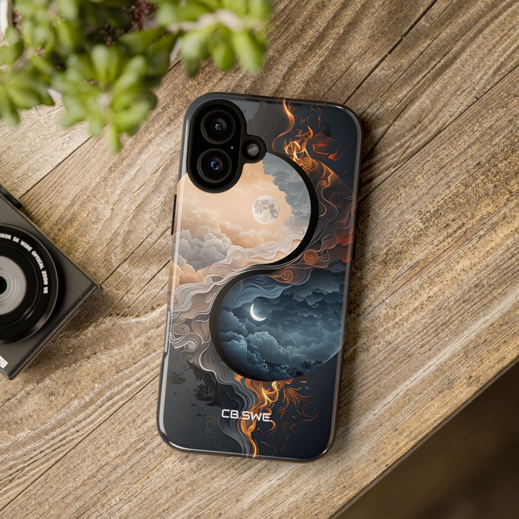 Surreal Day Night Yin Yang Symbol Artwork Phone iPhone 16 - Tough