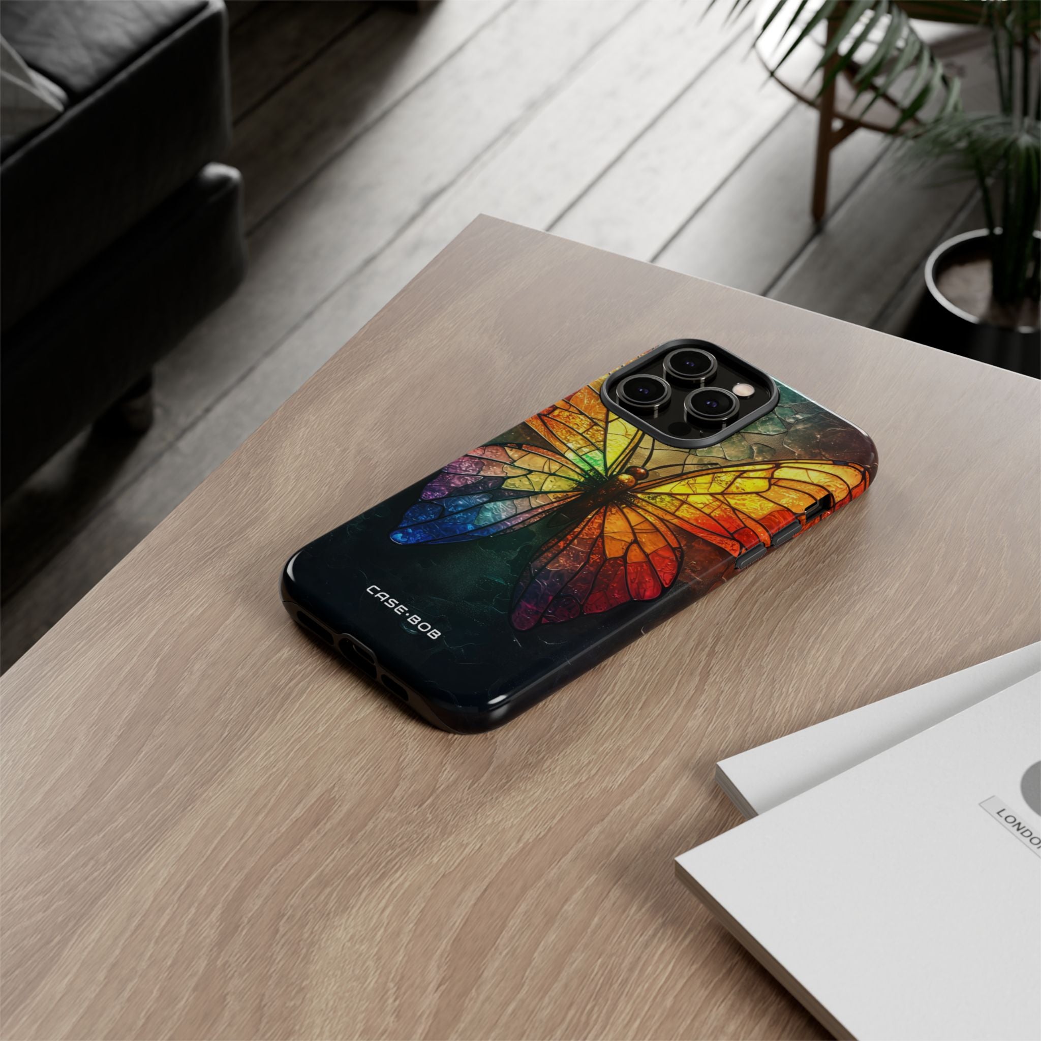 Stained Glass Butterfly iPhone 14 Pro Max Case - Tough