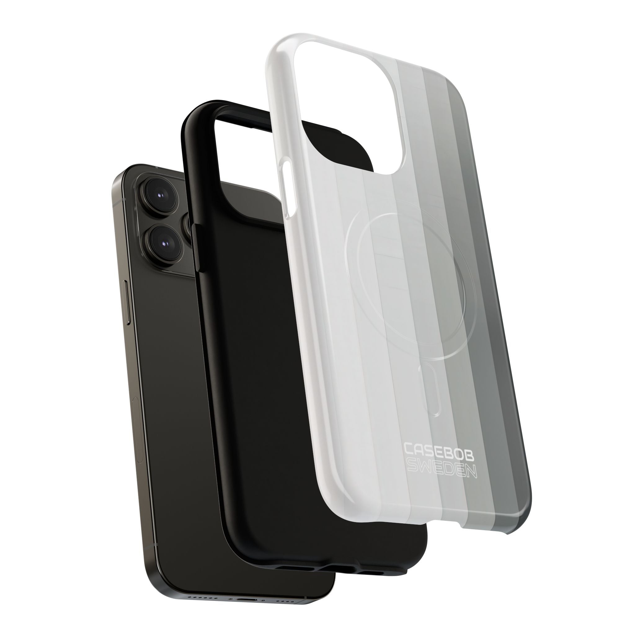 Silver Gradient Stripes iPhone 14 - Tough+