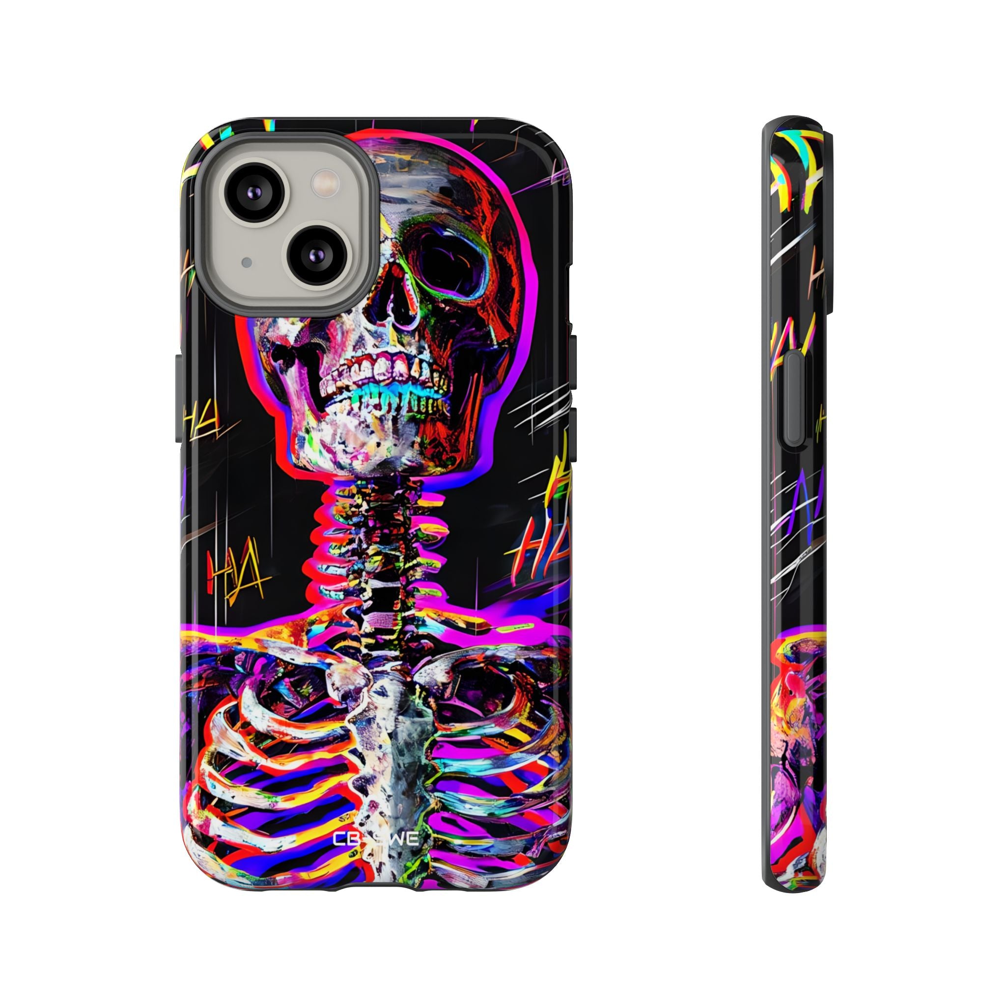 Neon Skeleton Chaos - iPhone Case
