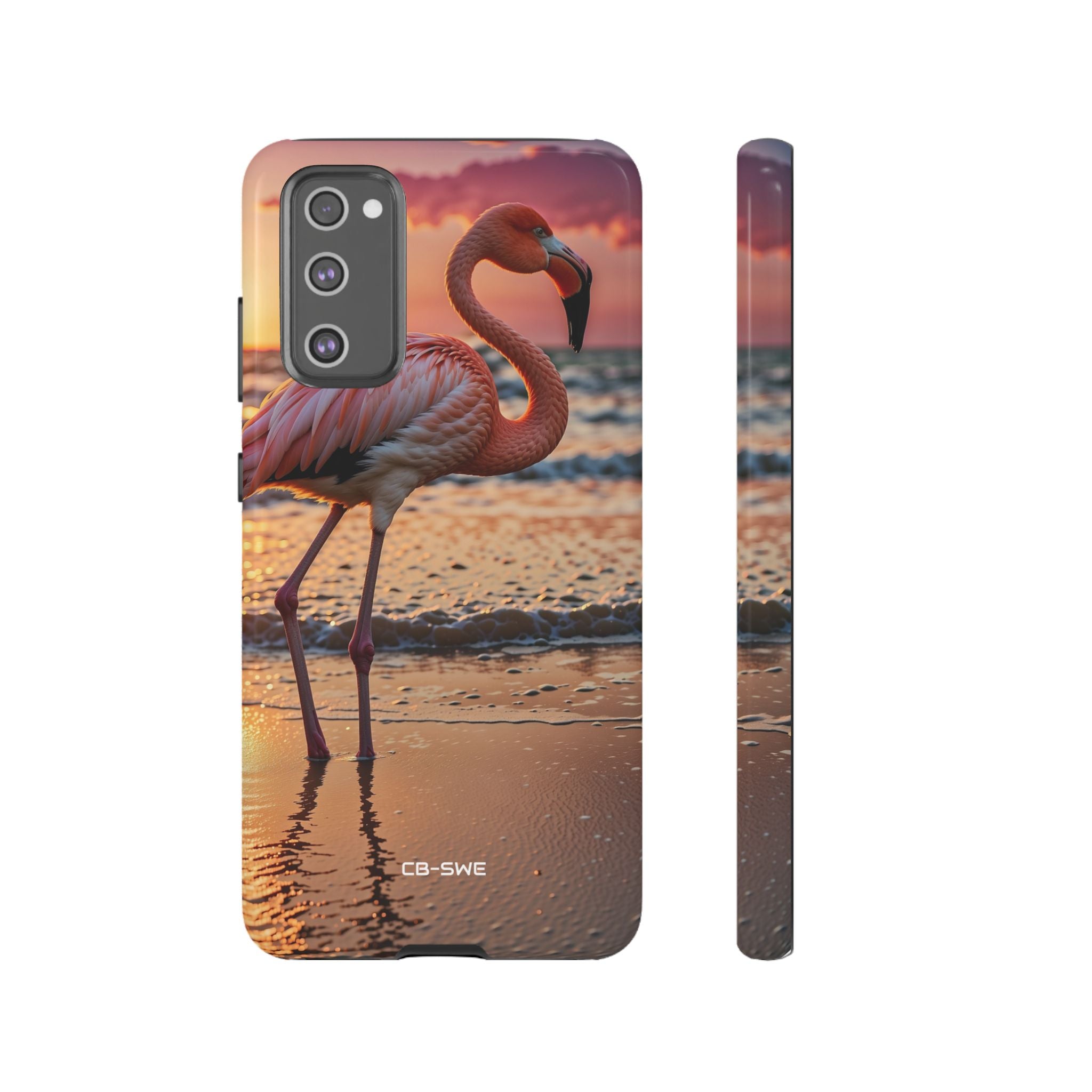 Sunset Flamingo Stand - Samsung Case