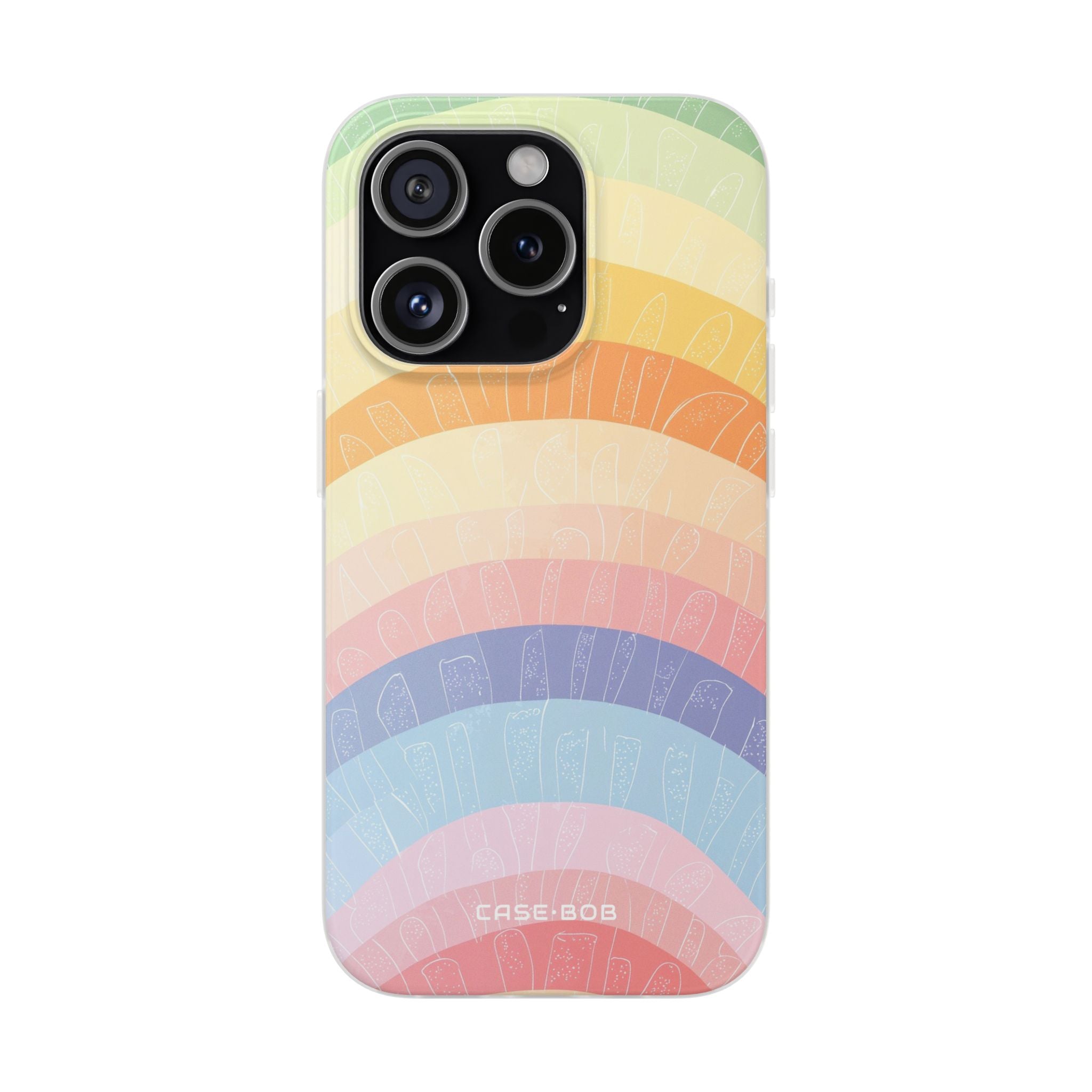 Pastel Rainbow Bands iPhone 15 Pro Case - Soft