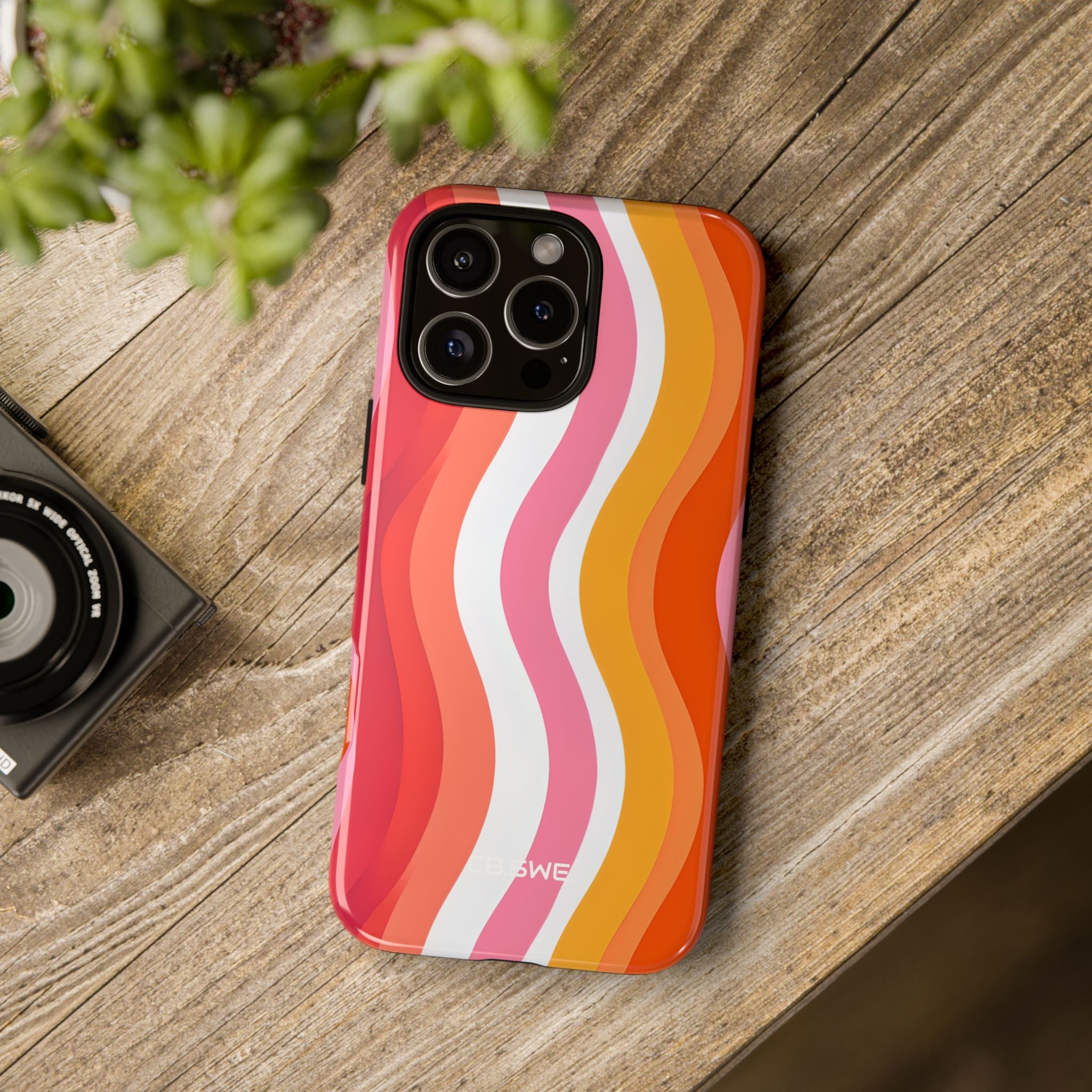 Vibrant Retro Vertical Wavy Stripes iPhone 16 - Tough