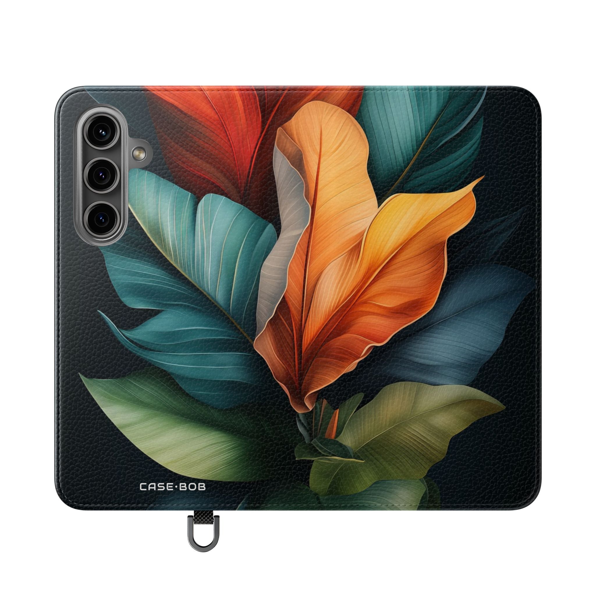 Tropical Ember Leaves - Samsung S24 Case - Wallet